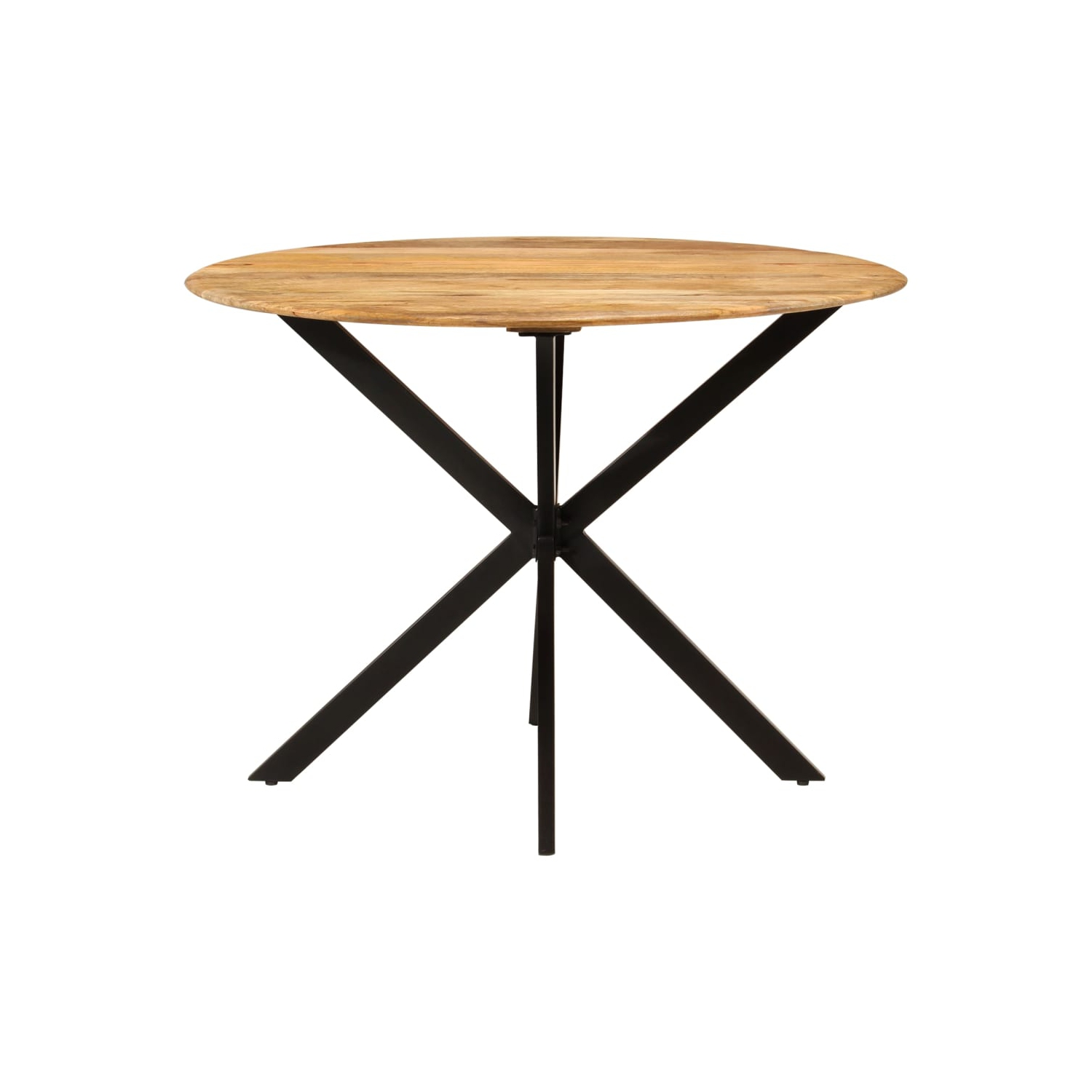 Table à dîner vidaXL Ø110x78&nbsp;cm en bois massif mangue et acier