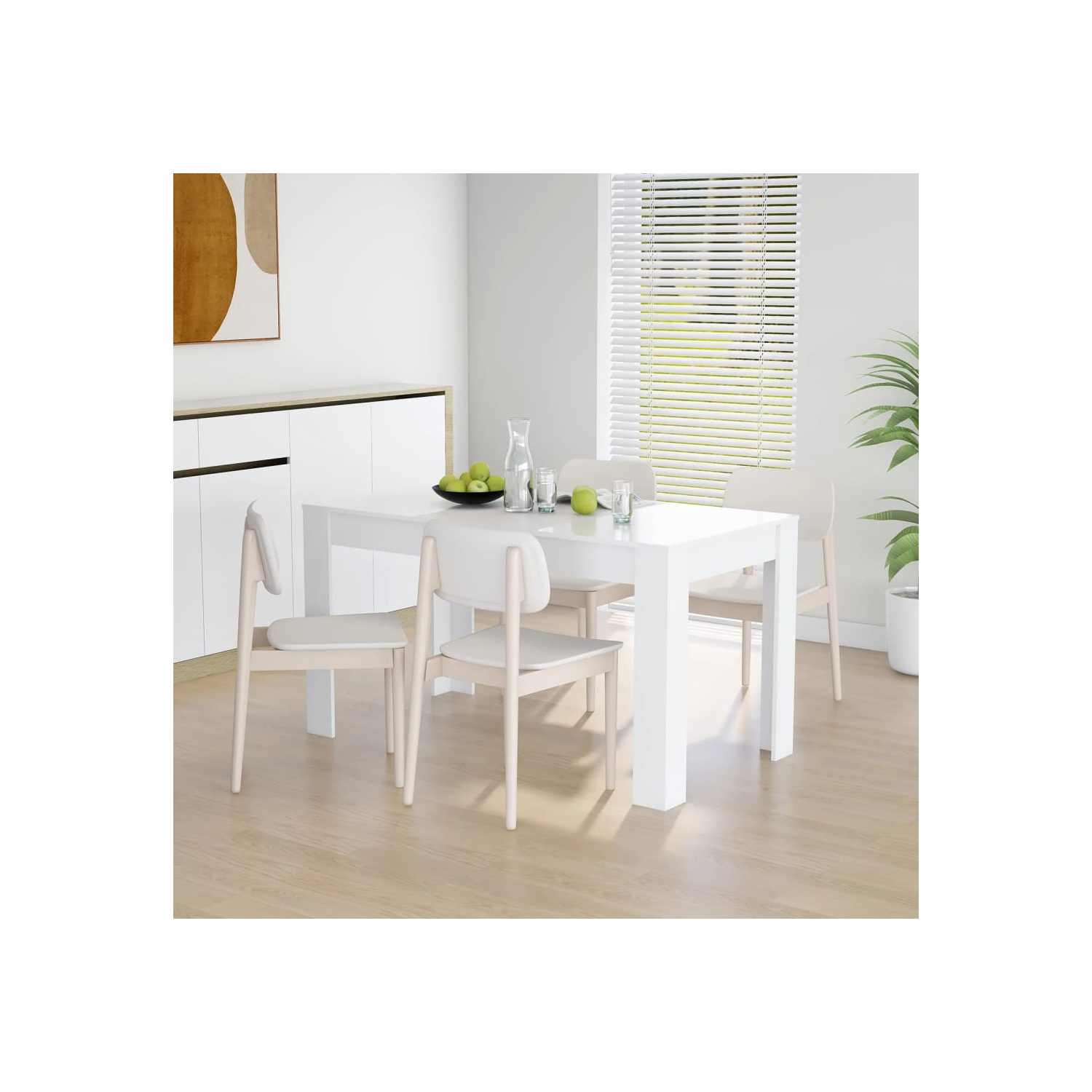 vidaXL Dining Table White 55.1"x29.3"x30" Chipboard