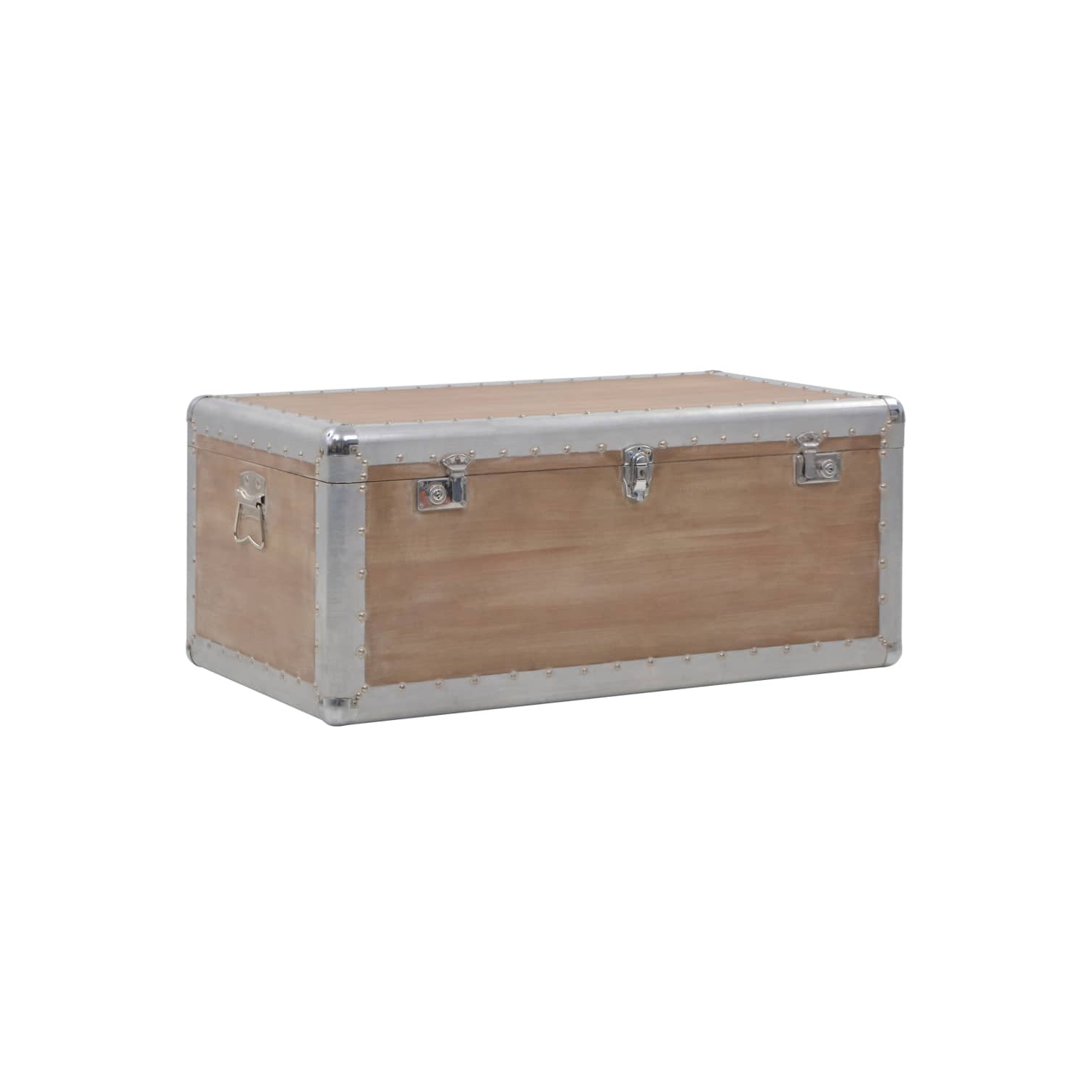 vidaXL Storage Box Solid Fir Wood 35.8"x20.5"x15.7" Brown