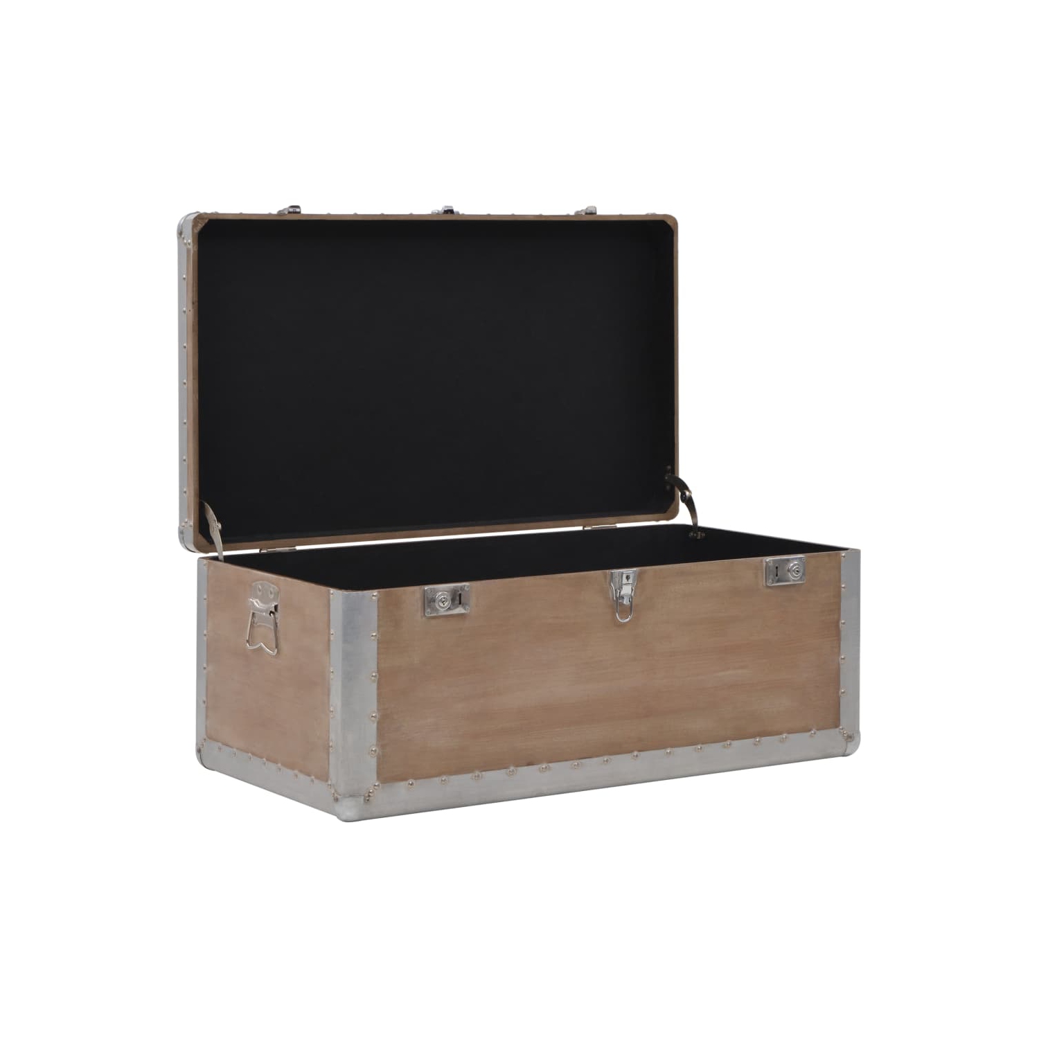 vidaXL Storage Box Solid Fir Wood 35.8"x20.5"x15.7" Brown