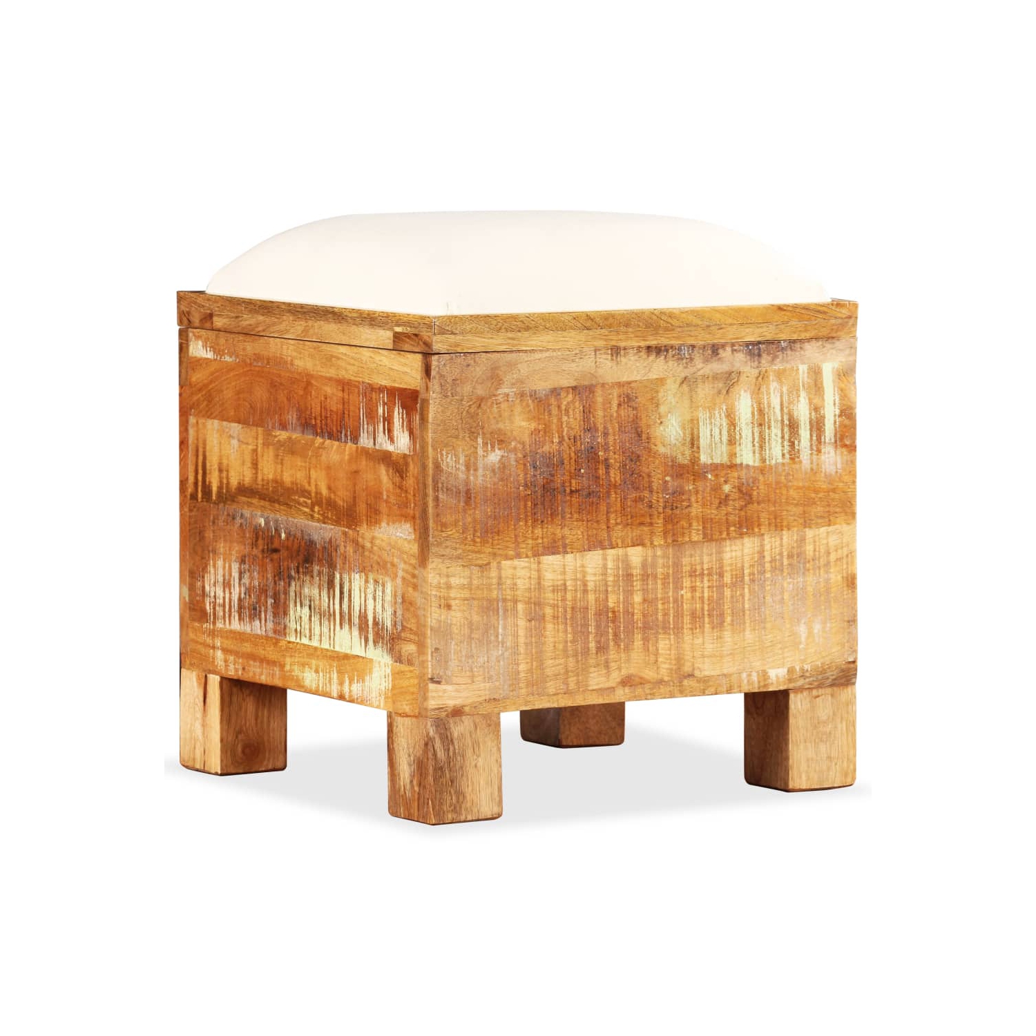 vidaXL Storage Bench Solid Reclaimed Wood 15.7"x15.7"x17.7"