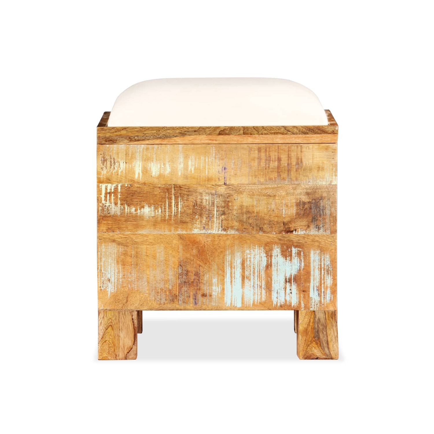 vidaXL Storage Bench Solid Reclaimed Wood 15.7"x15.7"x17.7"