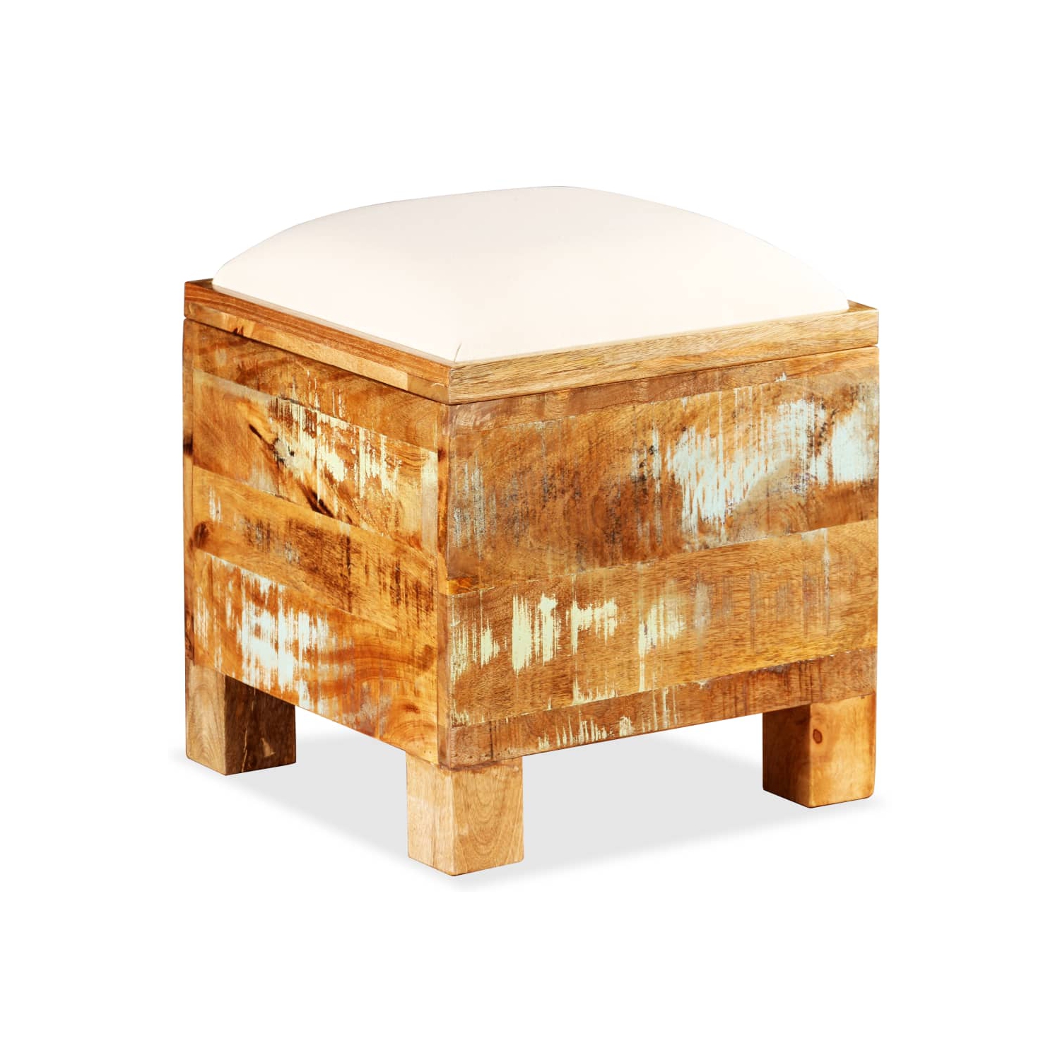 vidaXL Storage Bench Solid Reclaimed Wood 15.7"x15.7"x17.7"