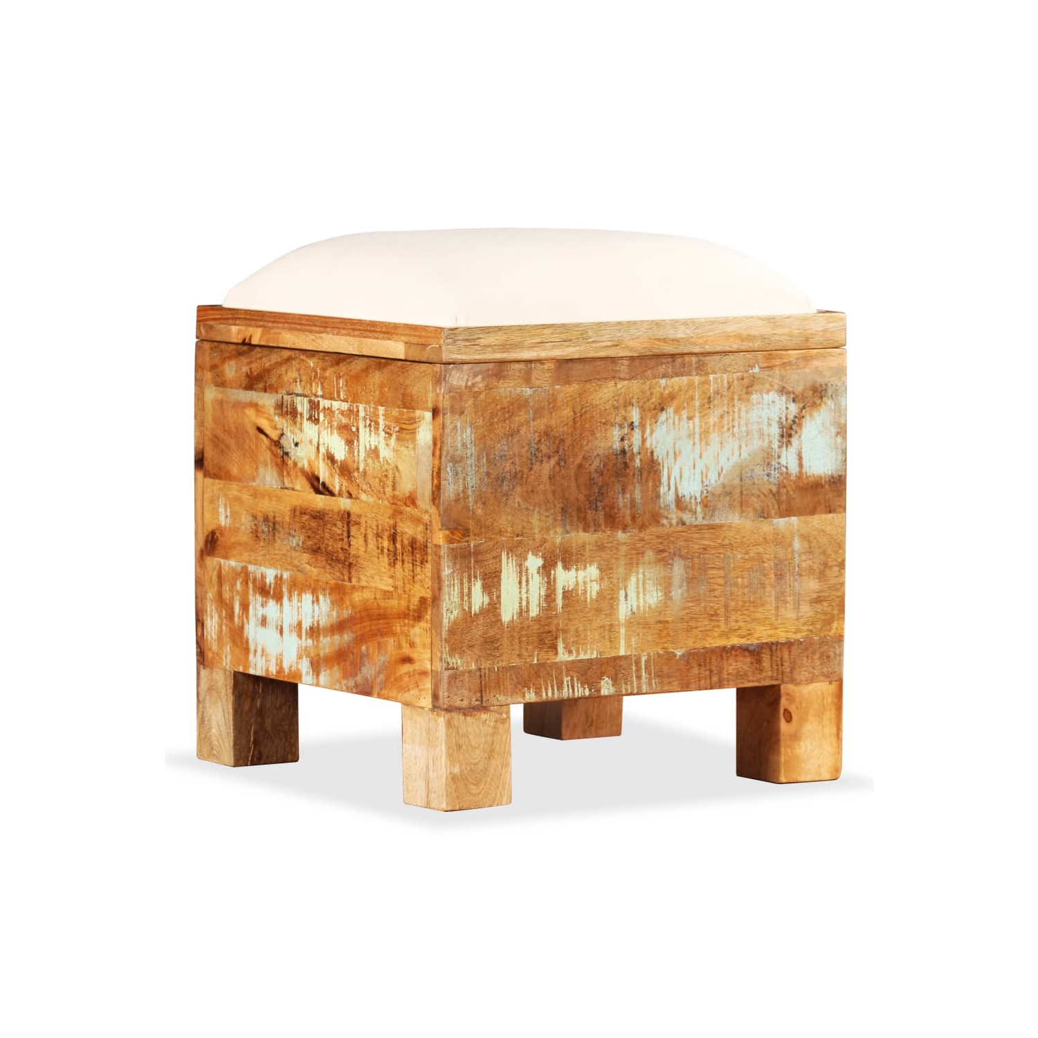 vidaXL Storage Bench Solid Reclaimed Wood 15.7"x15.7"x17.7"