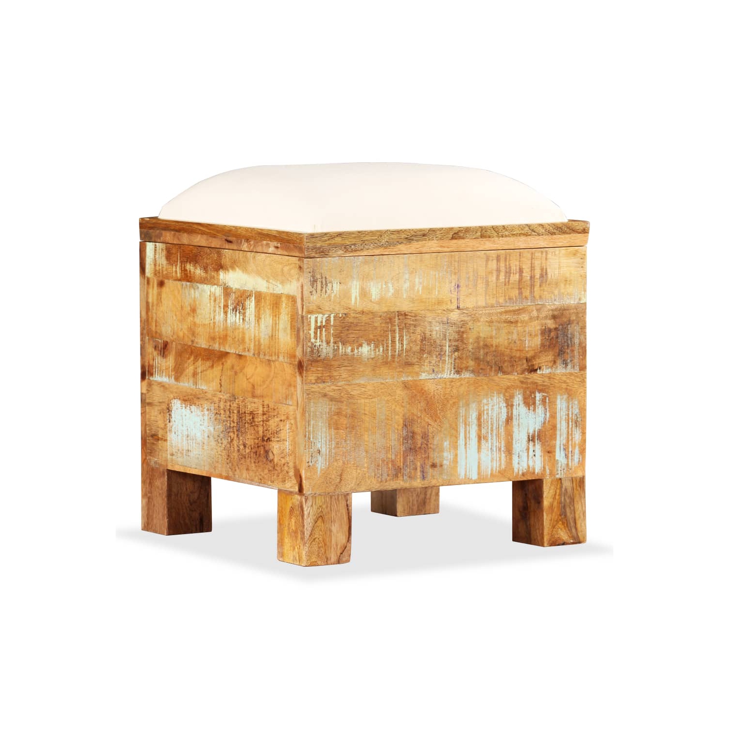 vidaXL Storage Bench Solid Reclaimed Wood 15.7"x15.7"x17.7"