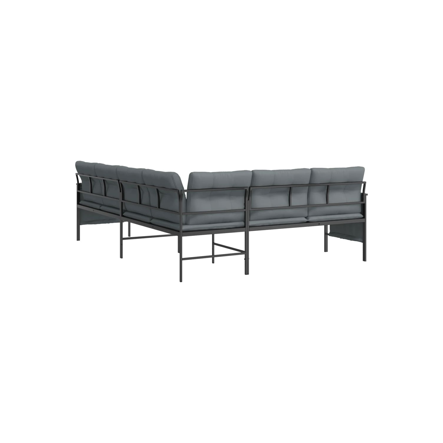 vidaXL Garden Corner Sofa Anthracite Steel and Textilene