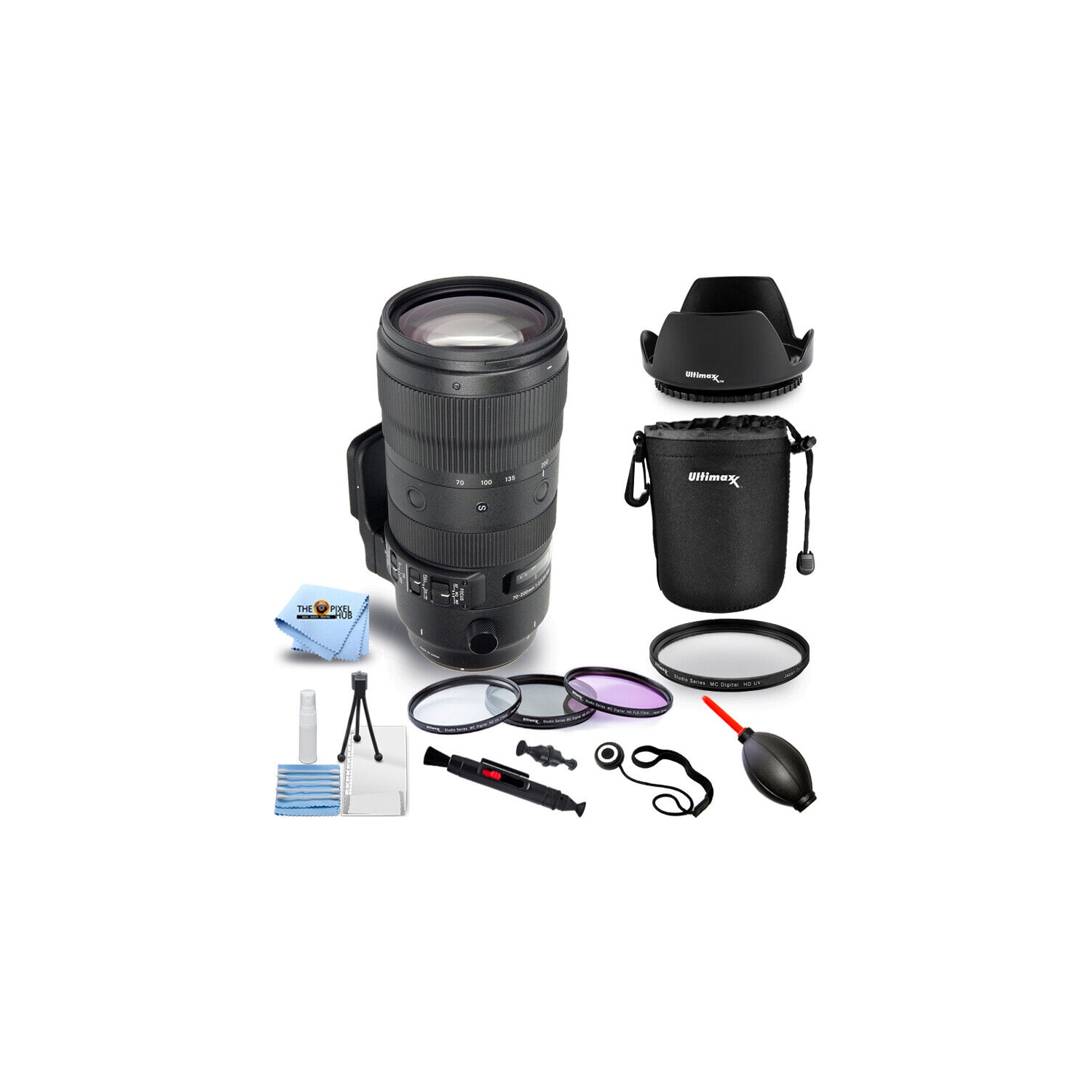 Sigma 70-200mm f/2.8 DG OS HSM Sports Lens for Nikon F - Pro Filter Kit Bundle