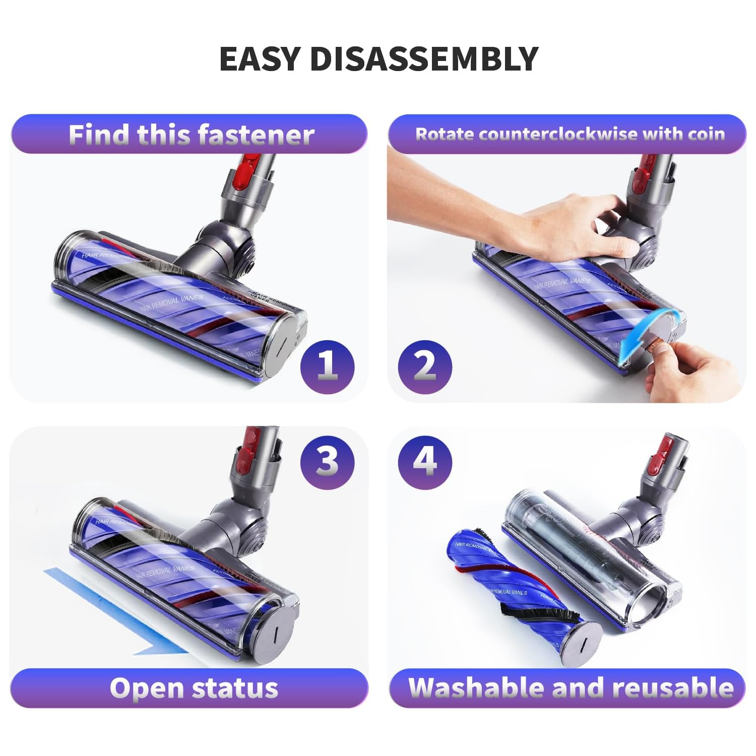 Upgraded Anti-Tangle Vacuum Head for Dyson V7 V8 V10 V11 V15 Cordless