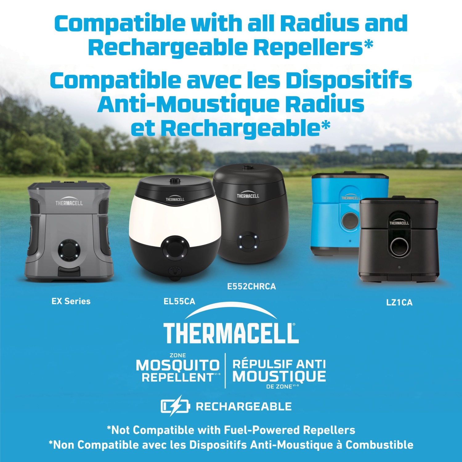 New Thermacell Mosquito Rechargeable Repeller Refills; 72 Hours; Compatible with Thermacell E-Series & Radius Only; 20 Foot Mosquito Repellent Zone