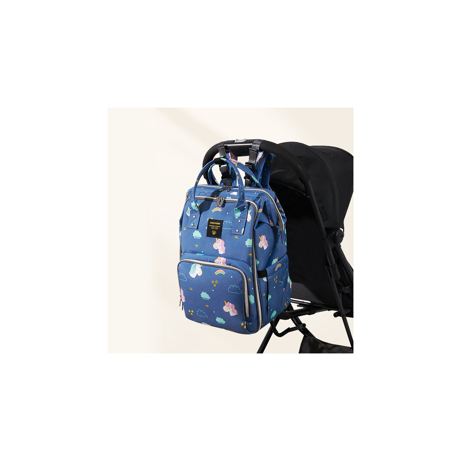 Sunveno Open-Wide Diaper Bag Backpack