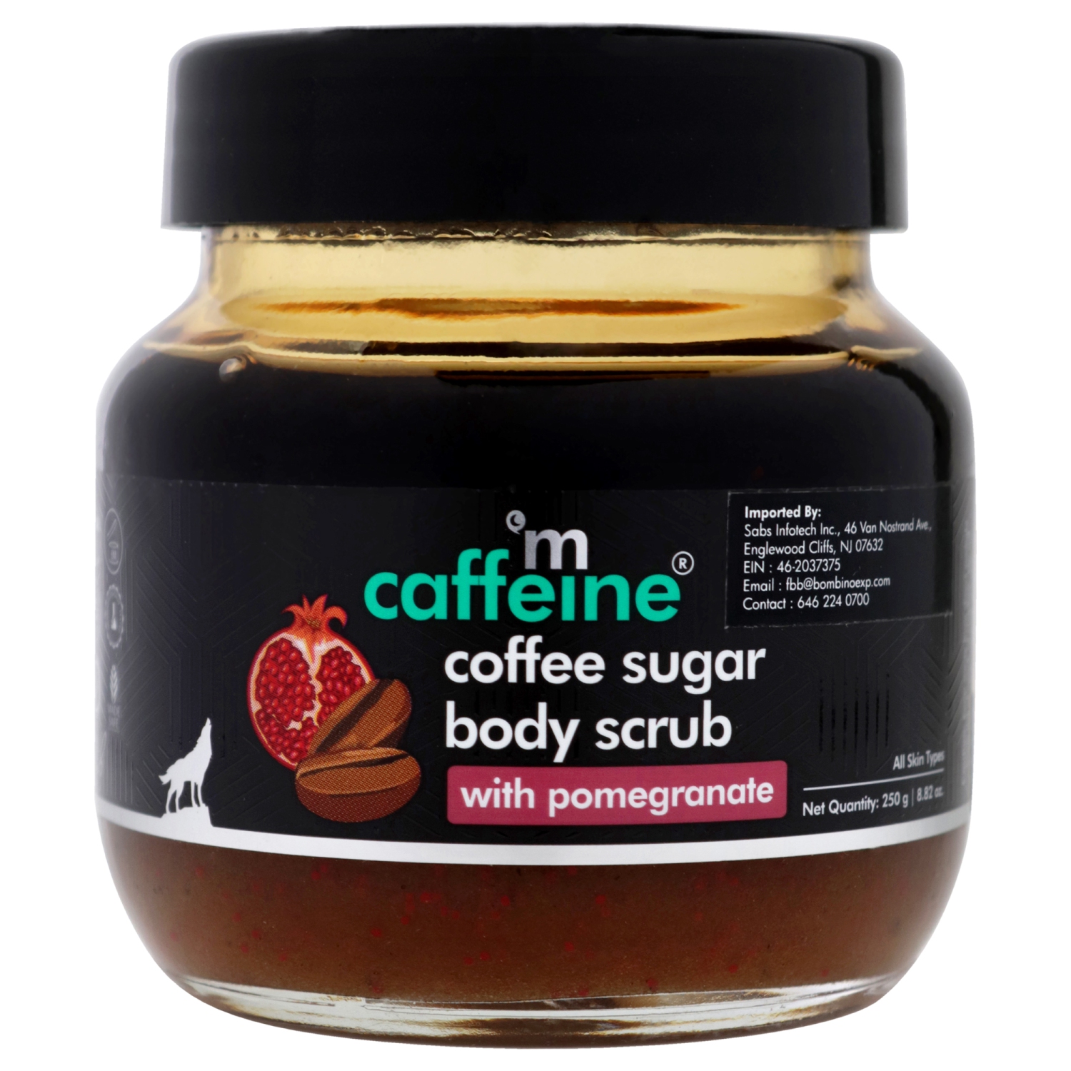 Coffee Sugar Body Scrub - Pomegranate - All Skin Types by mCaffeine for Unisex - 8.82 oz Scrub