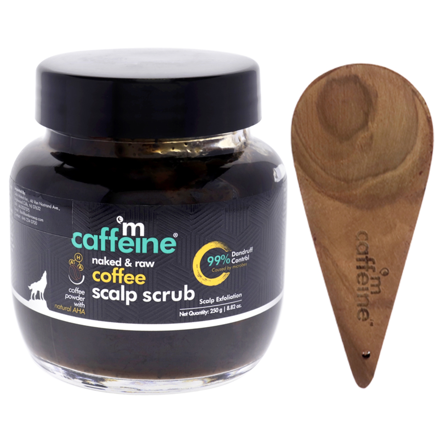 Naked and Raw Coffee Scalp Scrub - Natural Aha - Scalp Exfoliation by mCaffeine for Unisex - 8.82 oz Scrub