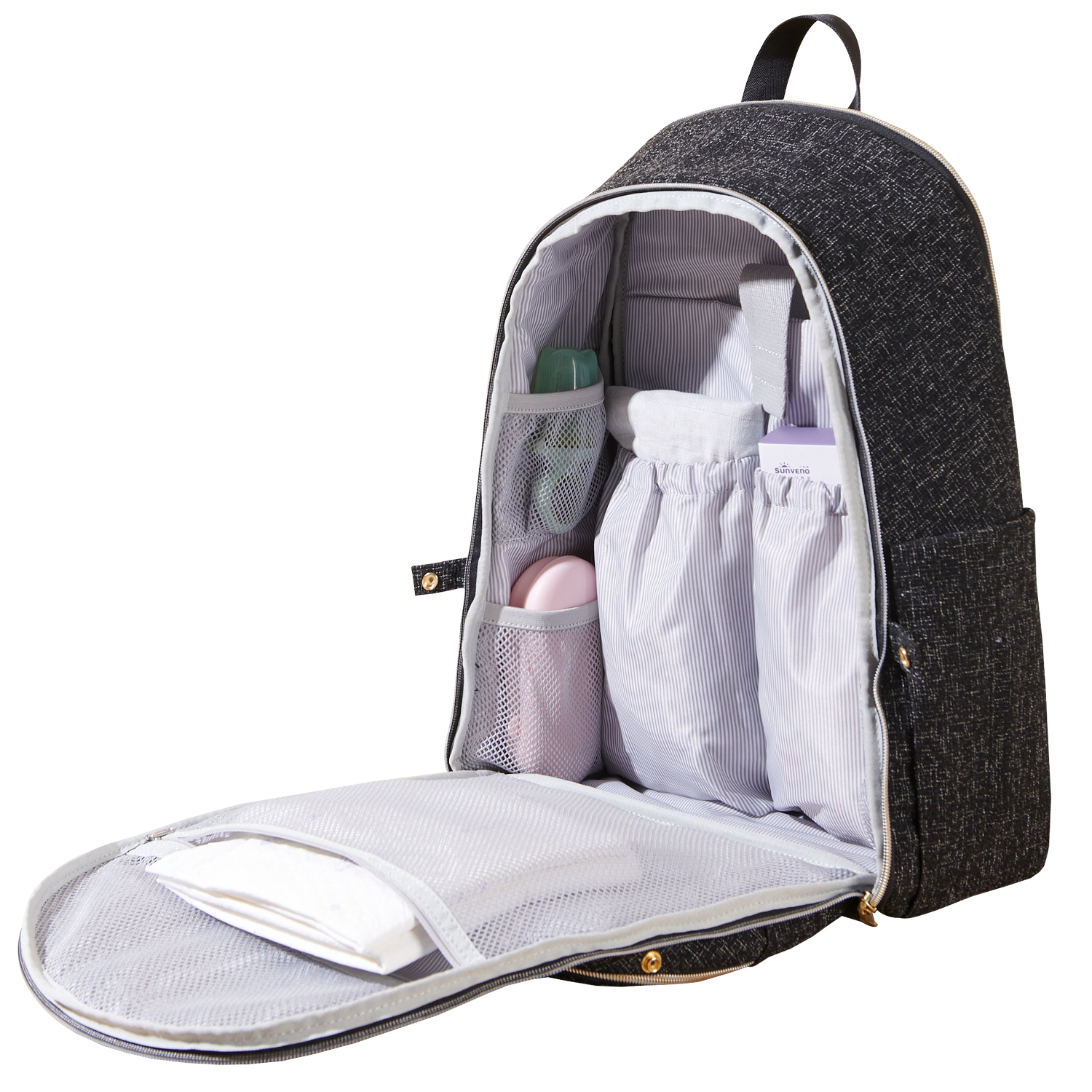 Sunveno Tweed Foldable Diaper Bag Backpack