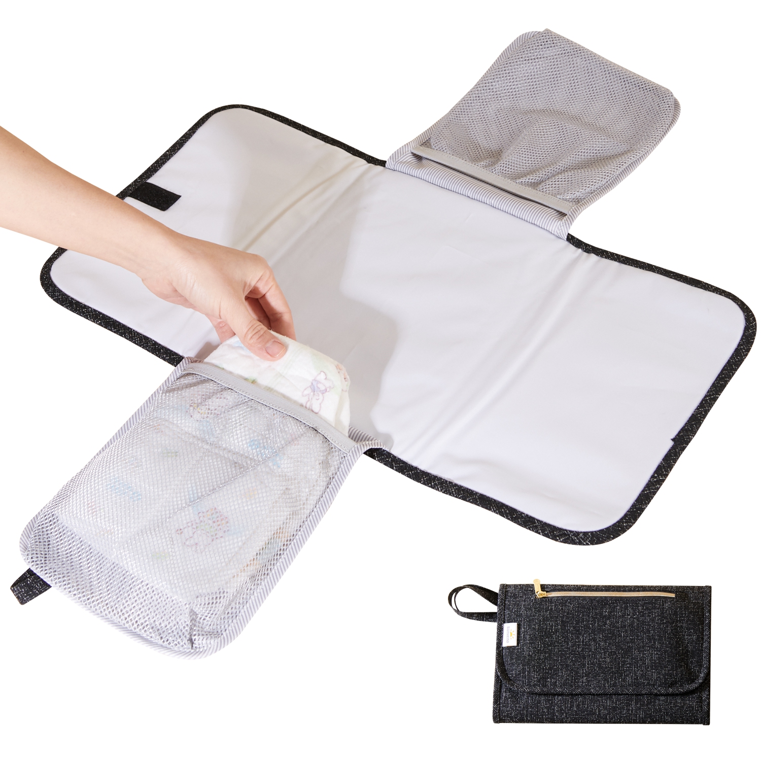 Sunveno Tweed Foldable Diaper Bag Backpack