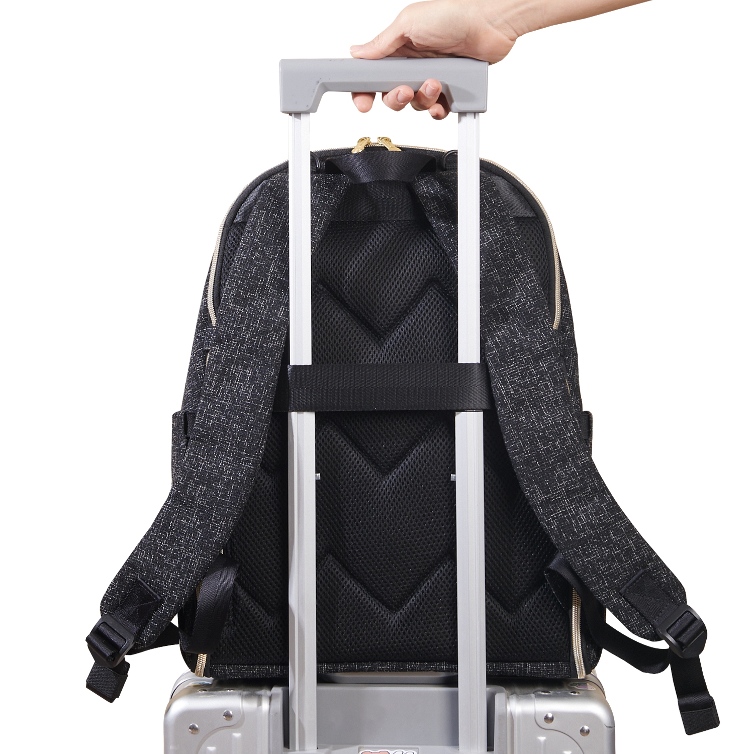 Sunveno Tweed Foldable Diaper Bag Backpack