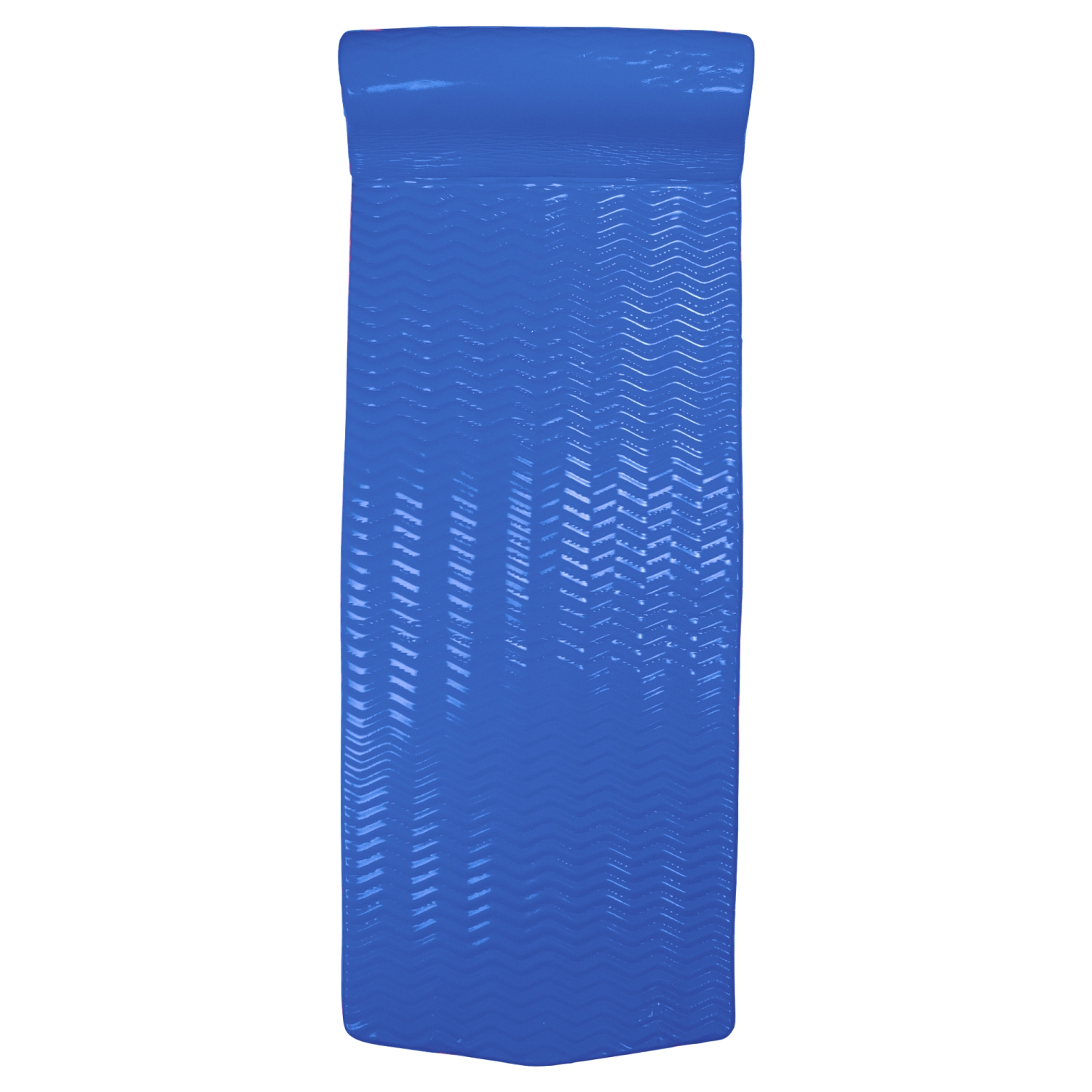 74" Blue Floating Foam Swimming Pool Mattress Lounger with Head Rest