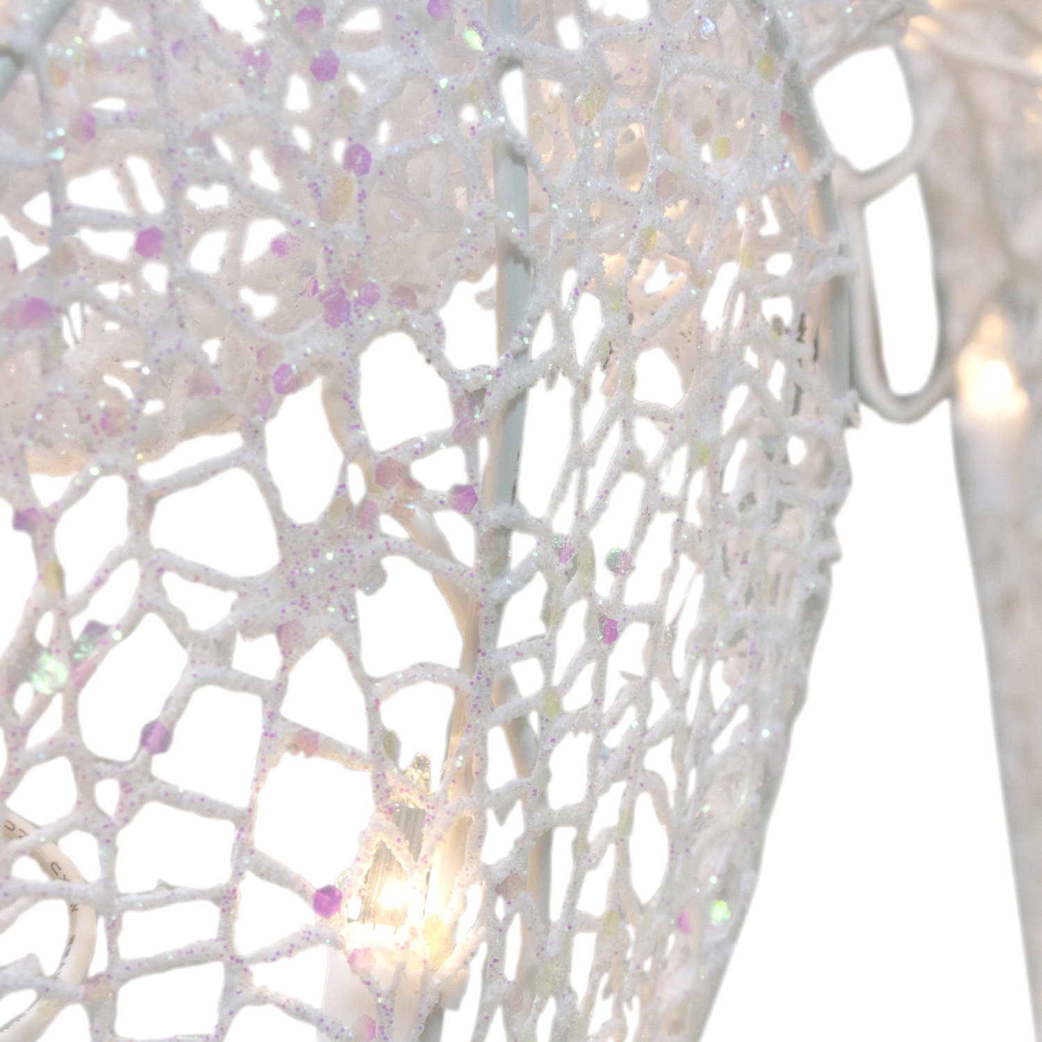 48-Inch Lighted White Mesh Buck Outdoor Christmas Decoration - Clear Lights