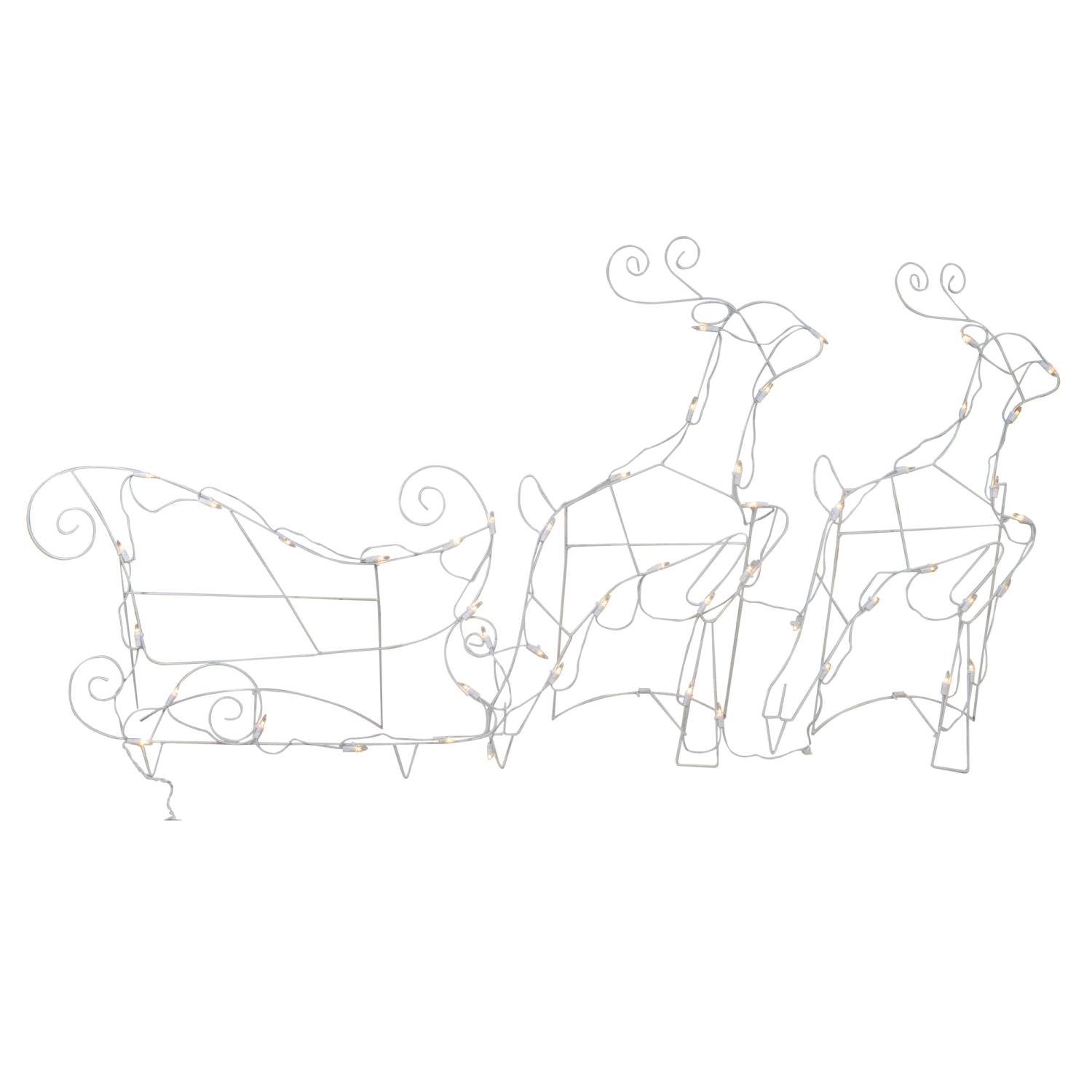 3-Piece Lighted Reindeer and Sleigh Outdoor Christmas Decoration Set