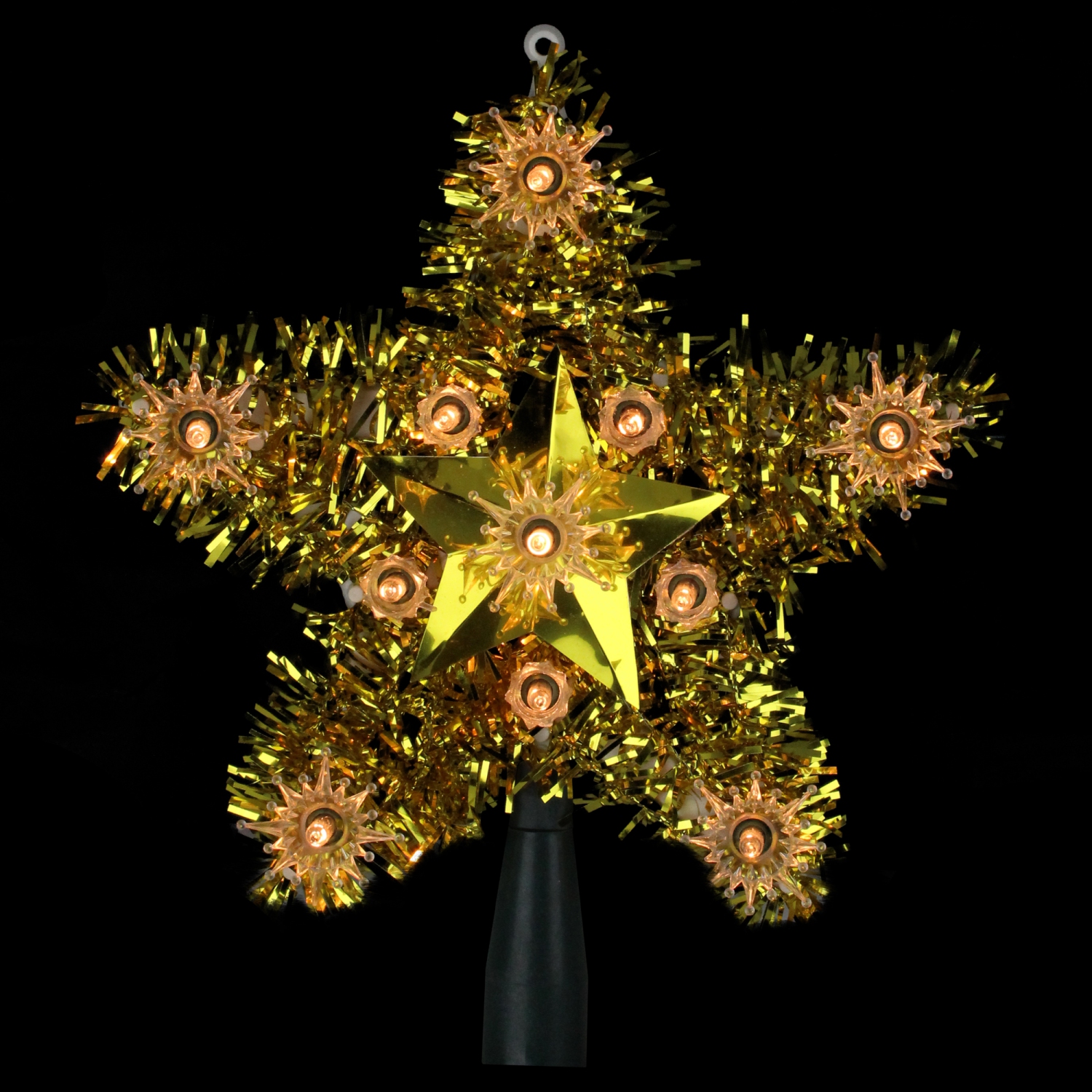 7" Lighted Gold Star Christmas Tree Topper - Clear Lights