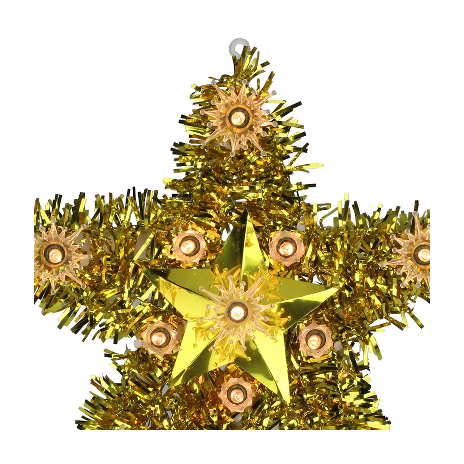 7" Lighted Gold Star Christmas Tree Topper - Clear Lights
