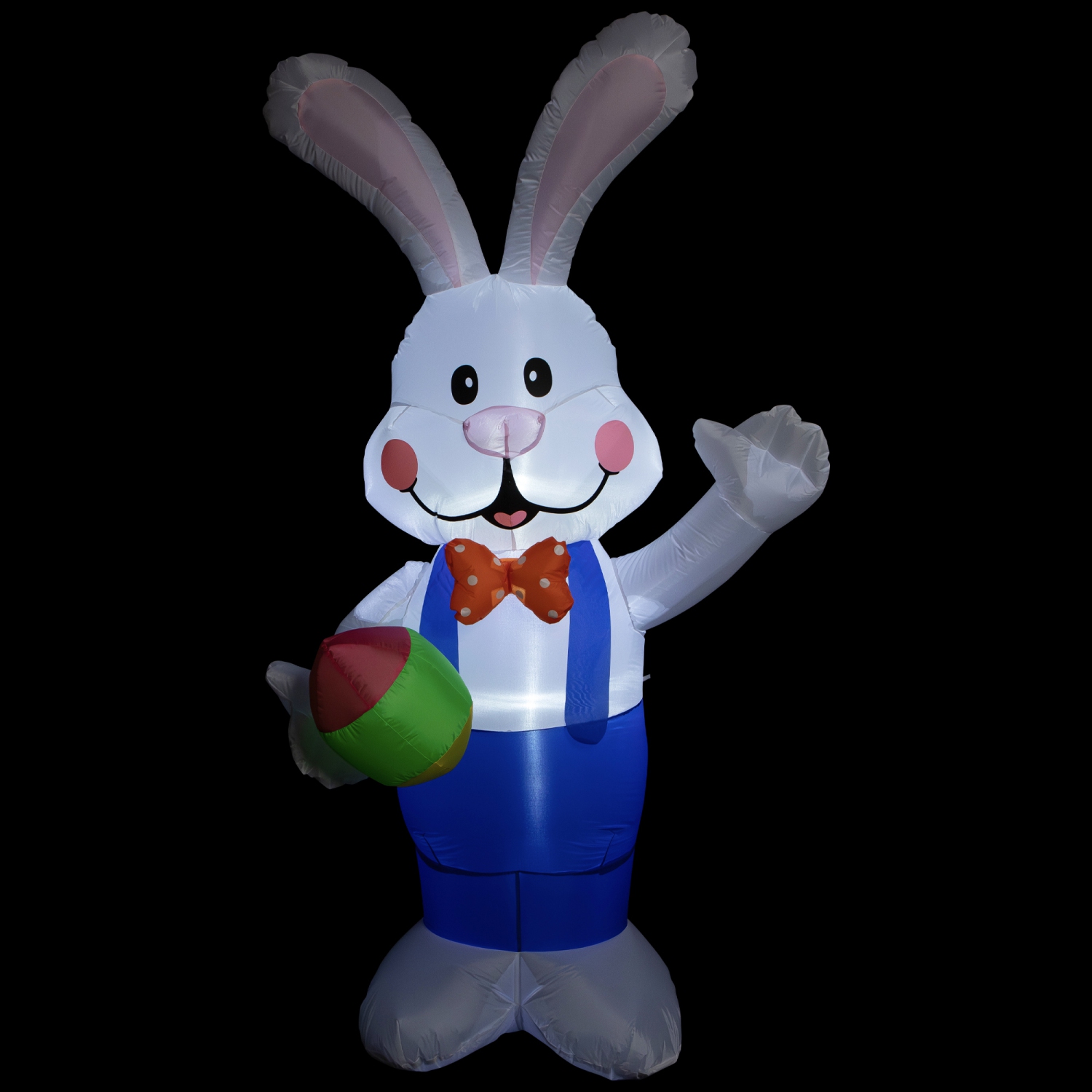 Inflatable Lighted Standing Easter Bunny with Egg Outdoor Decoration - 7'