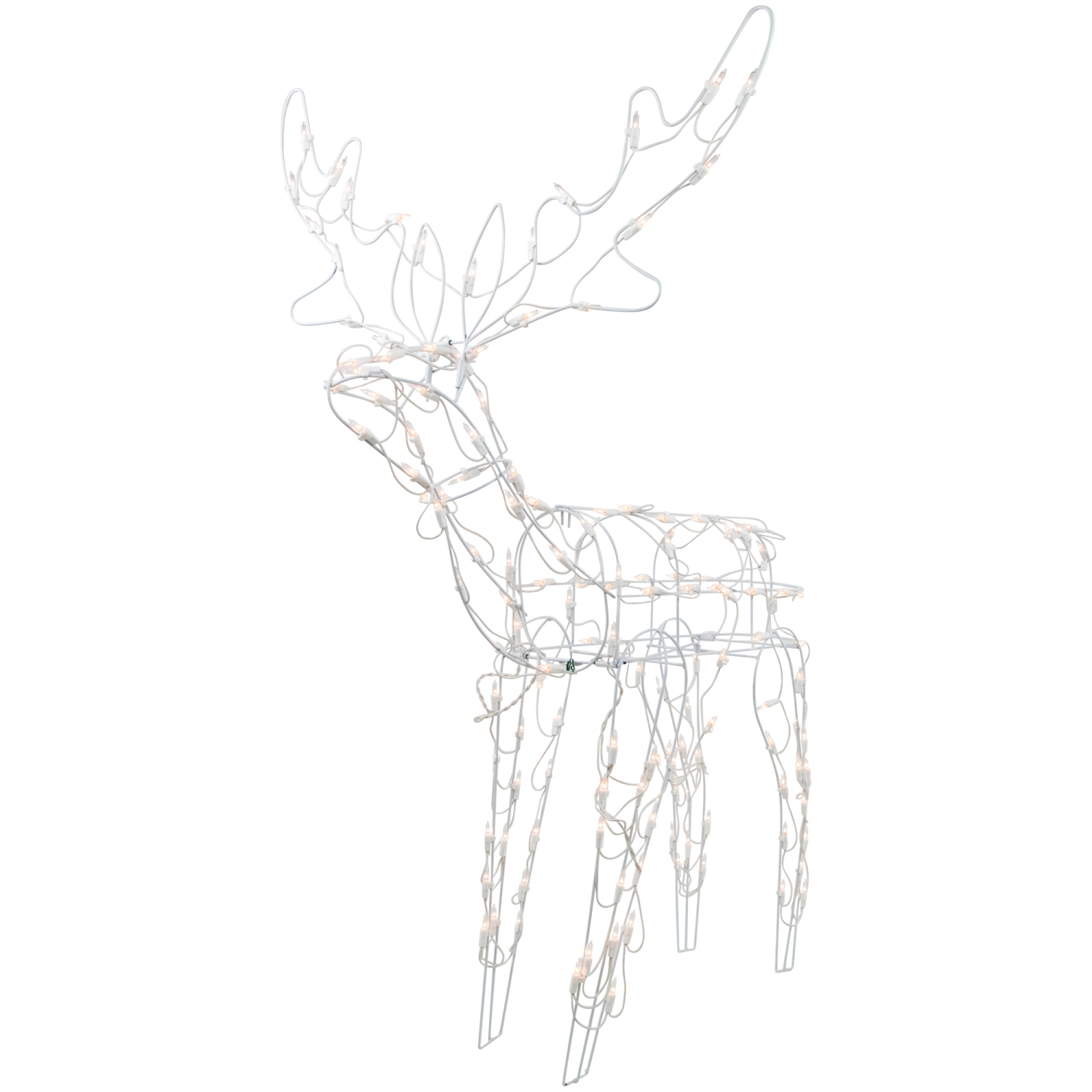 48" Lighted White Standing Reindeer Outdoor Christmas Yard Decoration