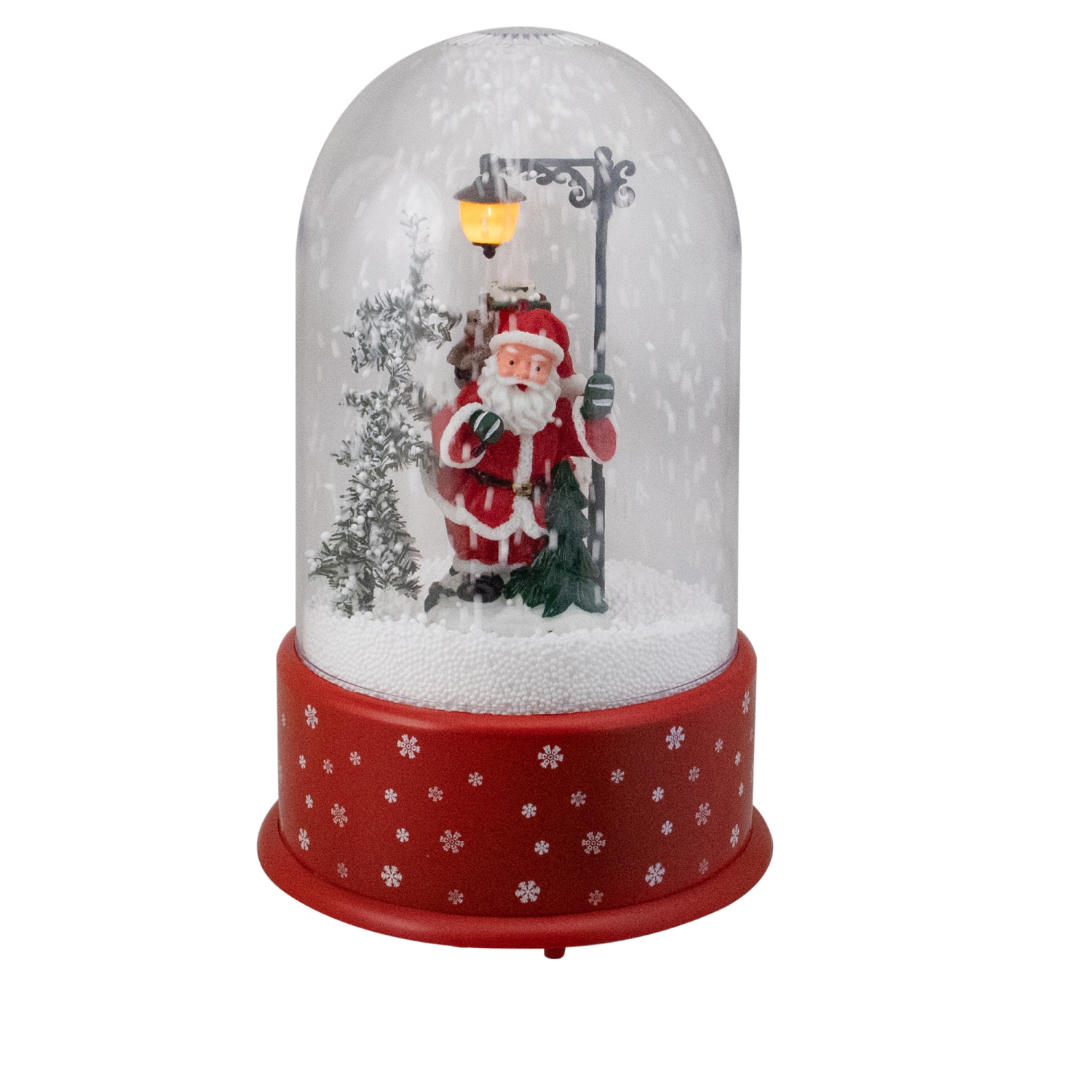 Lighted Santa with Street Light Snowing Christmas Globe - 11.75"