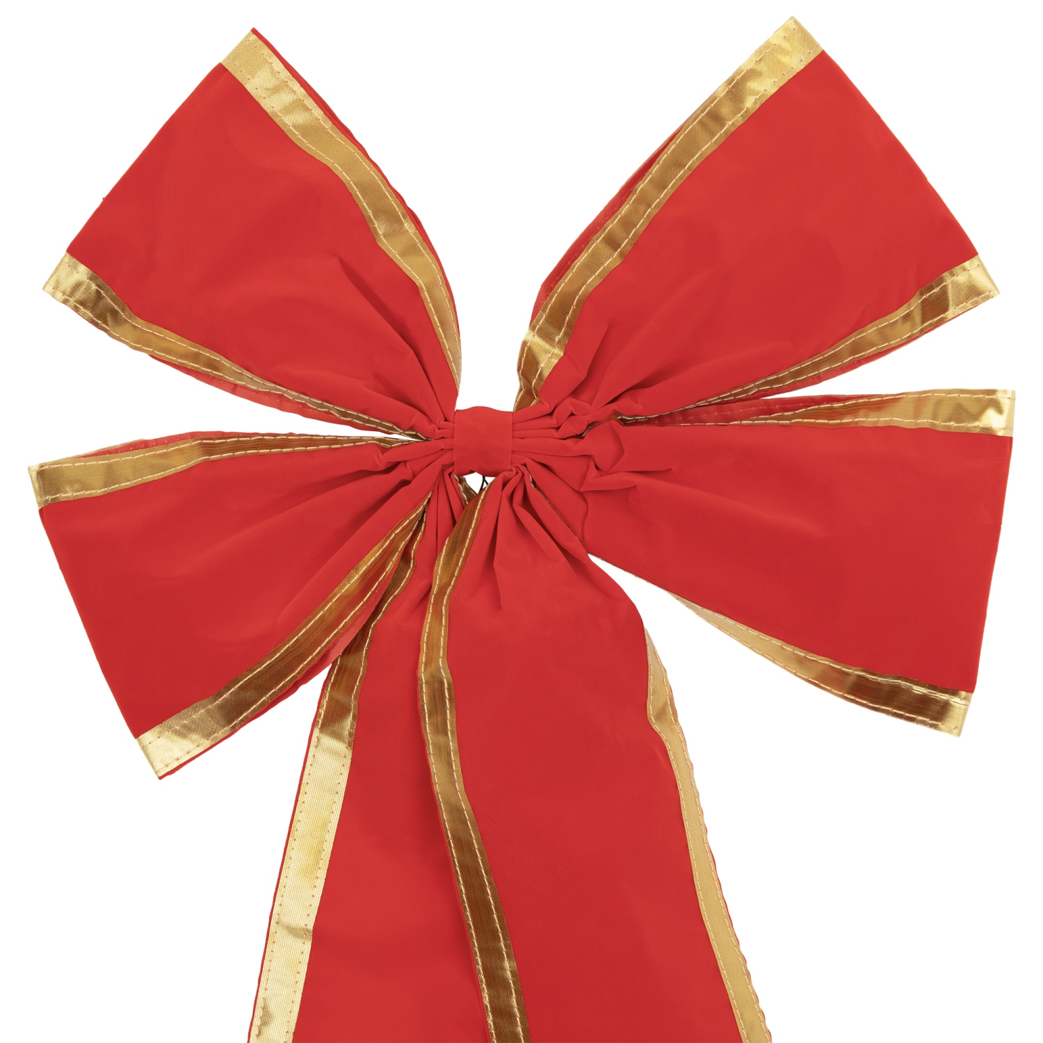 18" x 30" Red 4-Loop Velveteen Christmas Bow with Gold Trim