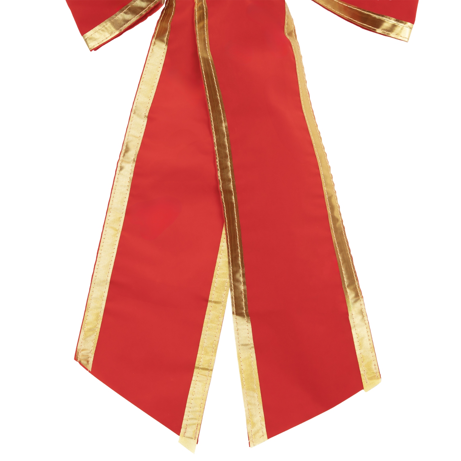 18" x 30" Red 4-Loop Velveteen Christmas Bow with Gold Trim
