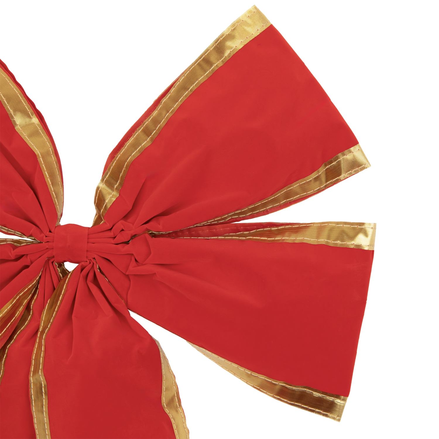 18" x 30" Red 4-Loop Velveteen Christmas Bow with Gold Trim