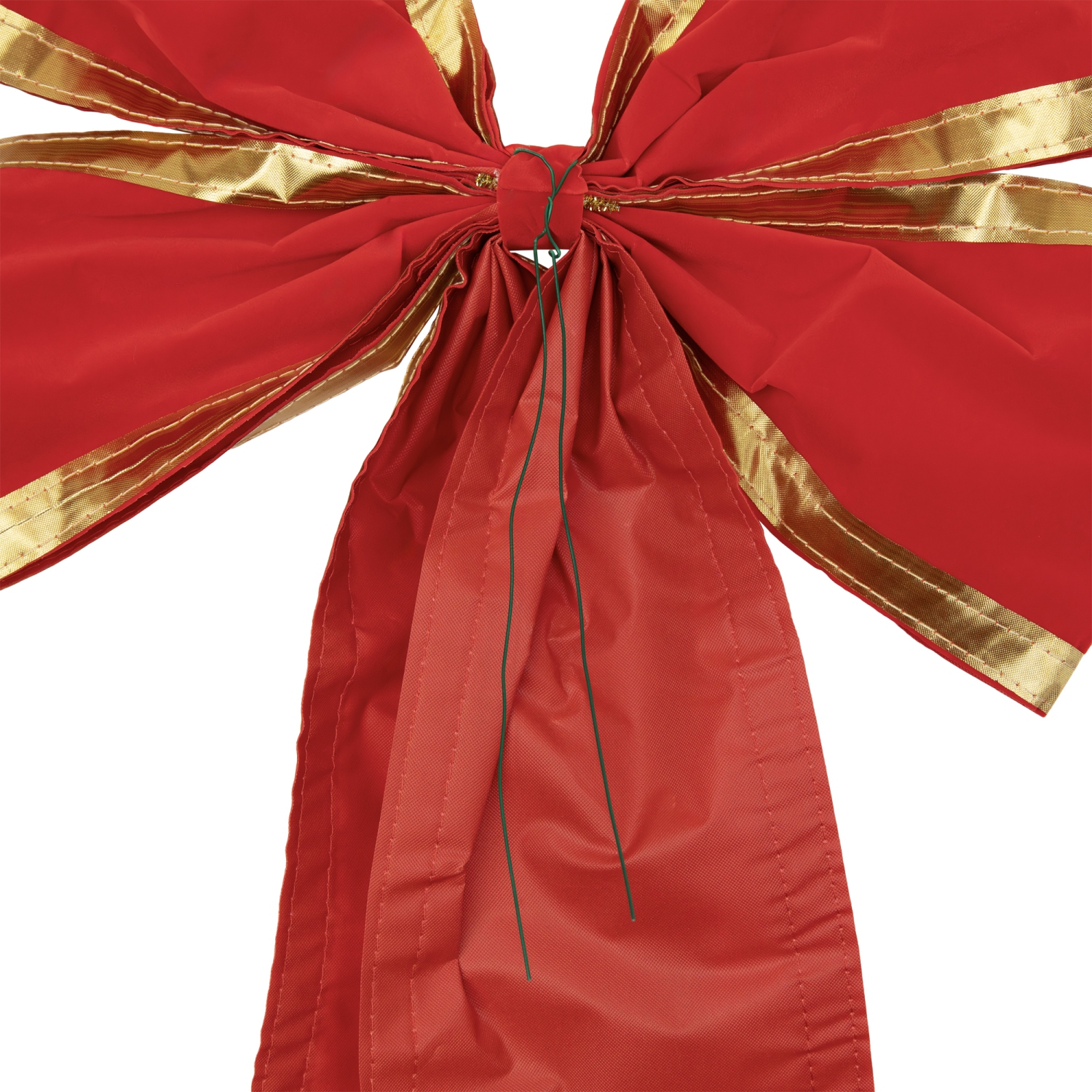 18" x 30" Red 4-Loop Velveteen Christmas Bow with Gold Trim