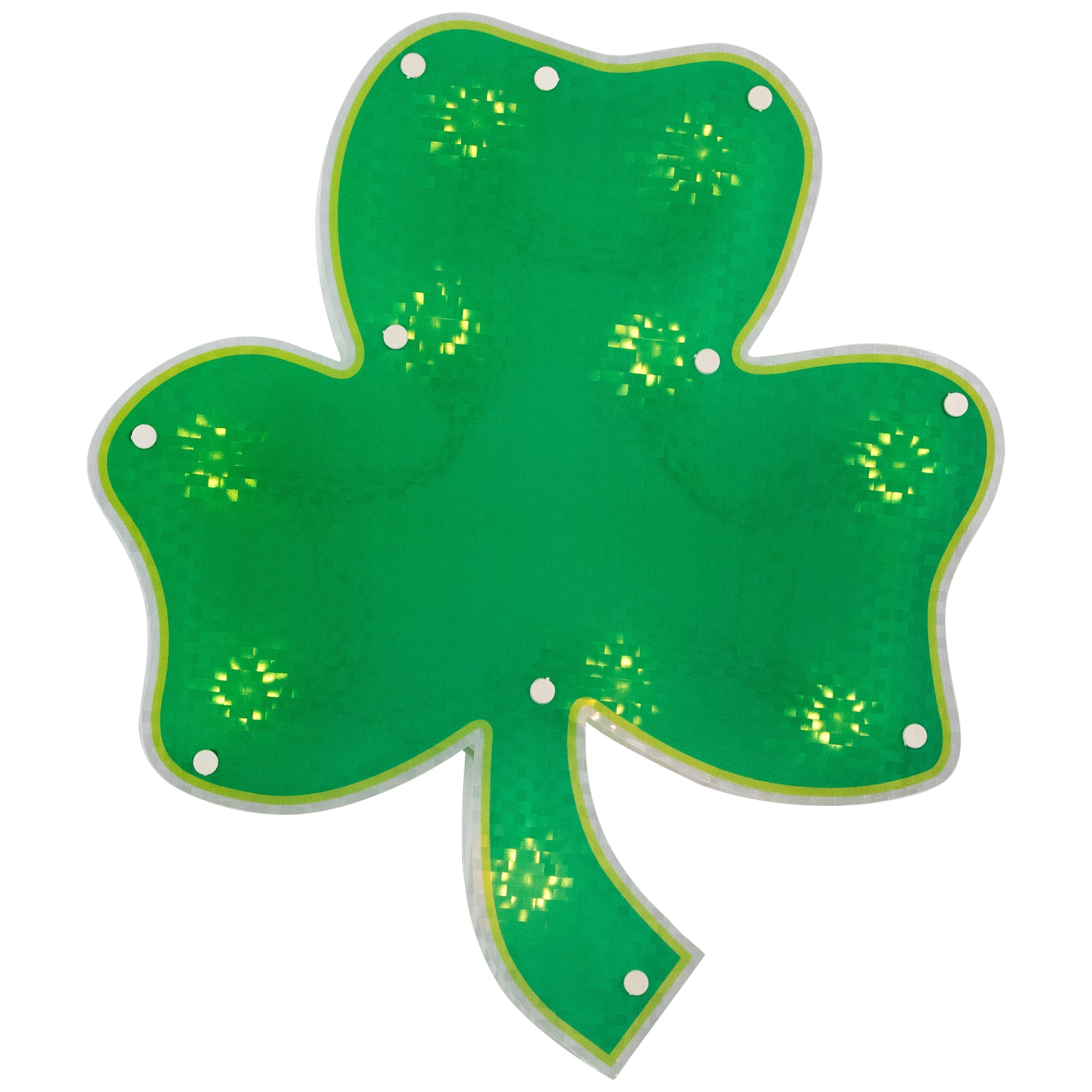 14" Lighted Shamrock St. Patrick's Day Window Silhouette - Clear Lights