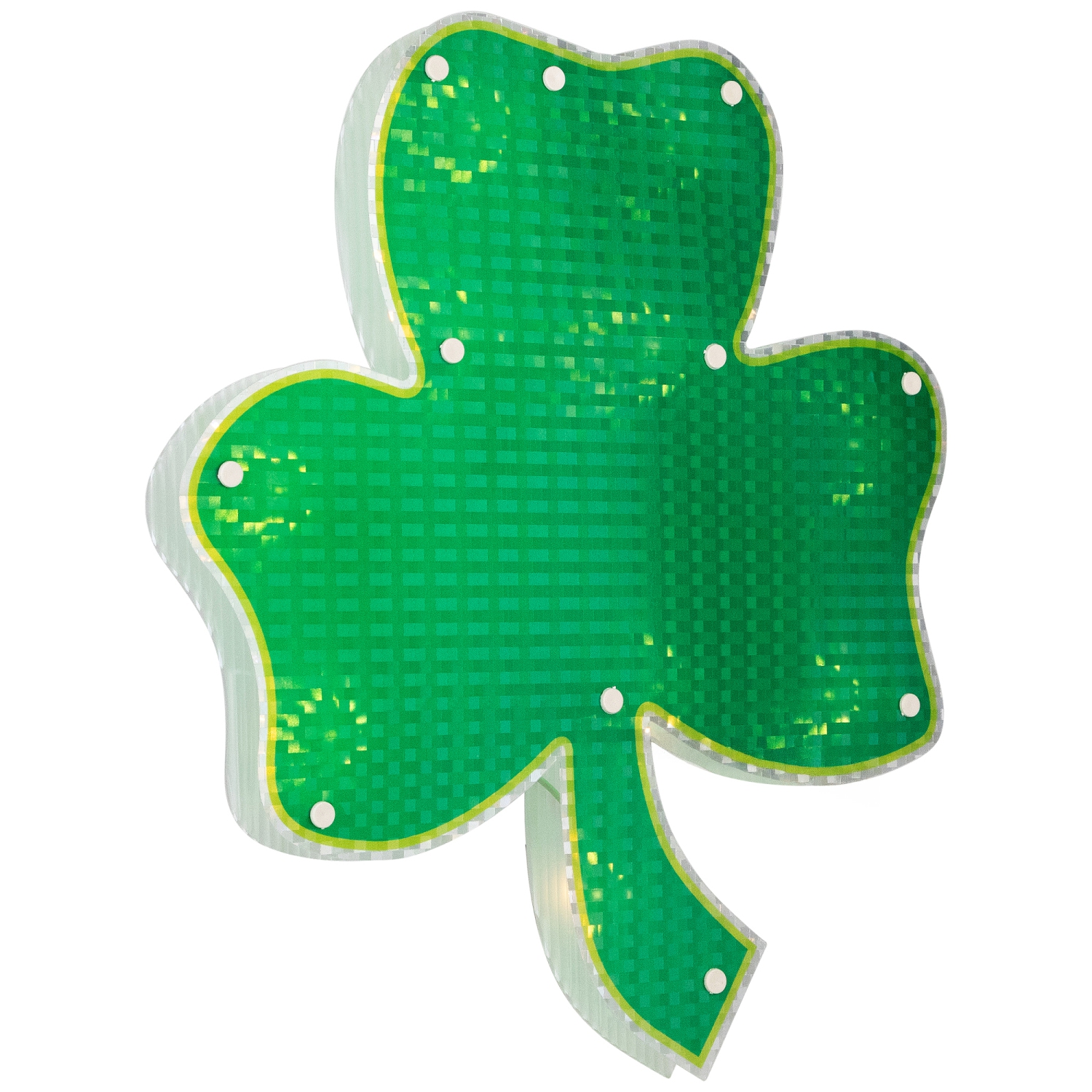 14" Lighted Shamrock St. Patrick's Day Window Silhouette - Clear Lights