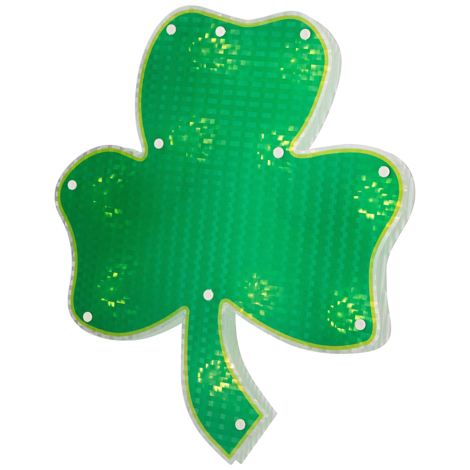 14" Lighted Shamrock St. Patrick's Day Window Silhouette - Clear Lights