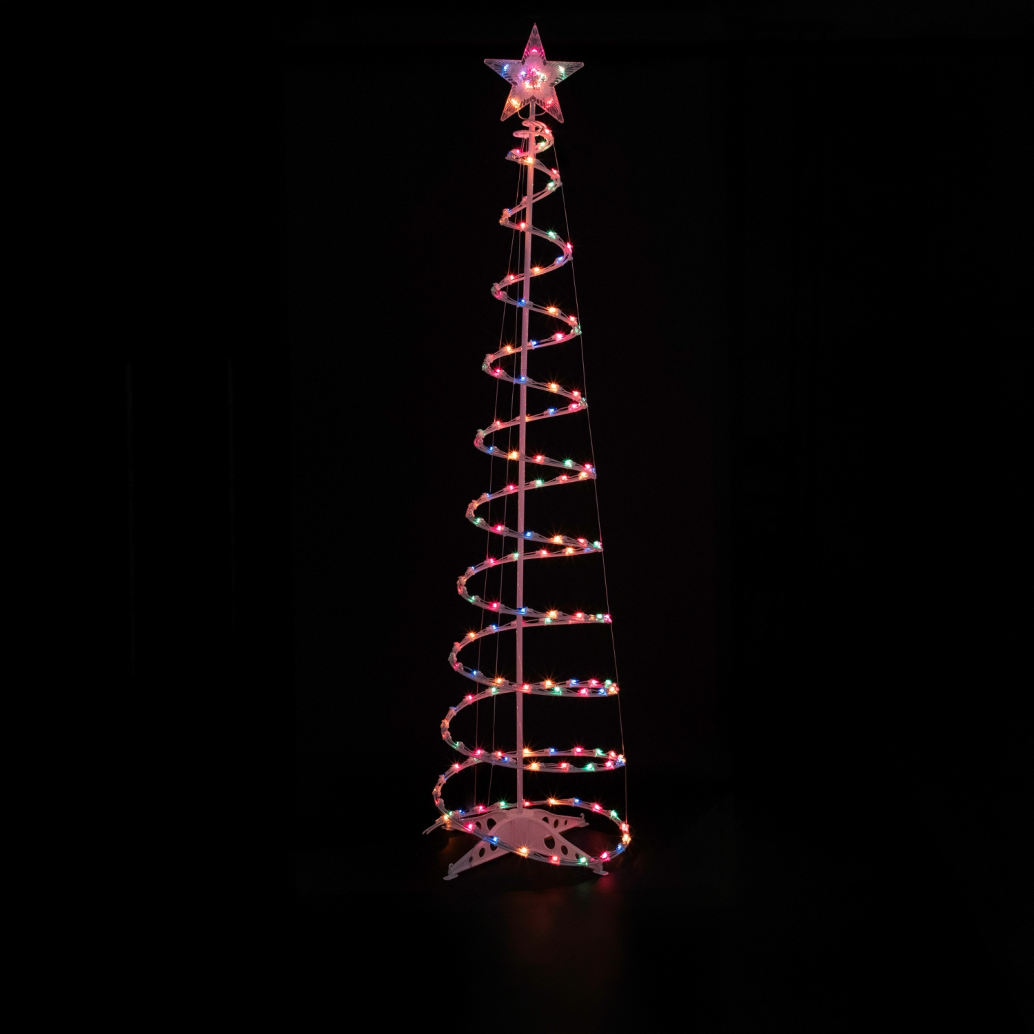 Décoration spiralée d'arbre de Noël illuminée pour l'extérieur de cour – 6&nbsp;pi – lumières multicolores