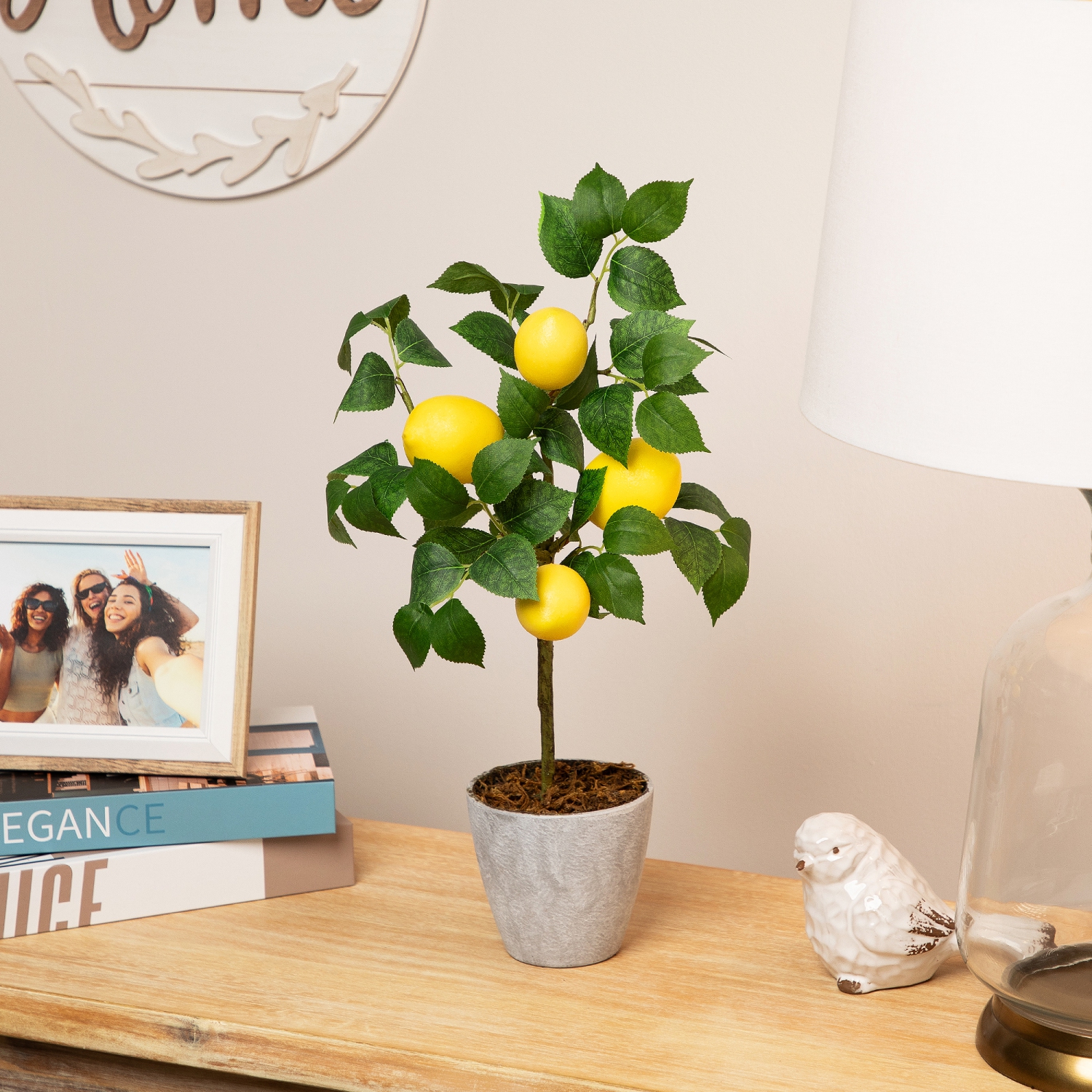 Artificial Potted Mini Lemon Tabletop Tree - 20"