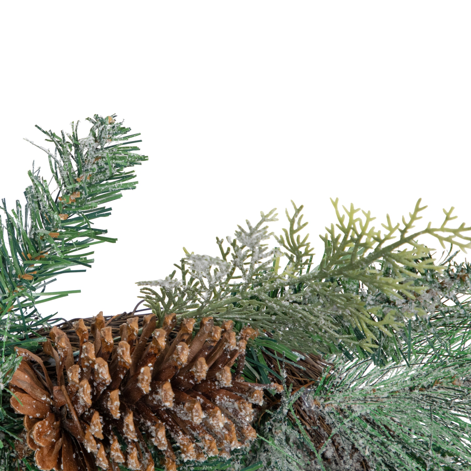 Frosted Mixed Pine and Pine Cones Artificial Christmas Garland - 6' x 9" - Unlit