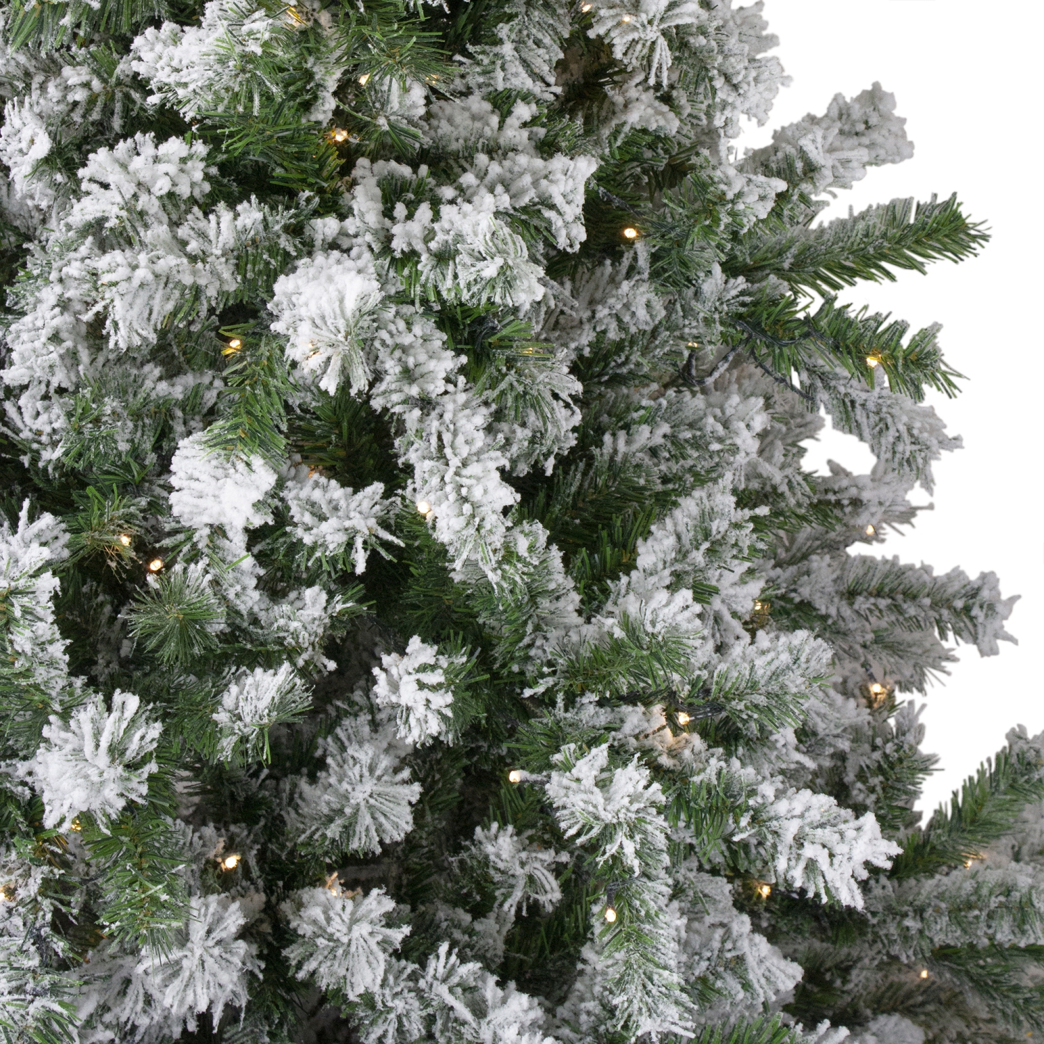 Pre-Lit LED Medium Flocked Winter Park Fir Artificial Christmas Tree - 7.5' - Warm Clear