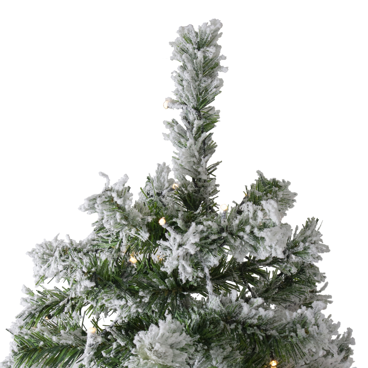 Pre-Lit LED Medium Flocked Winter Park Fir Artificial Christmas Tree - 7.5' - Warm Clear