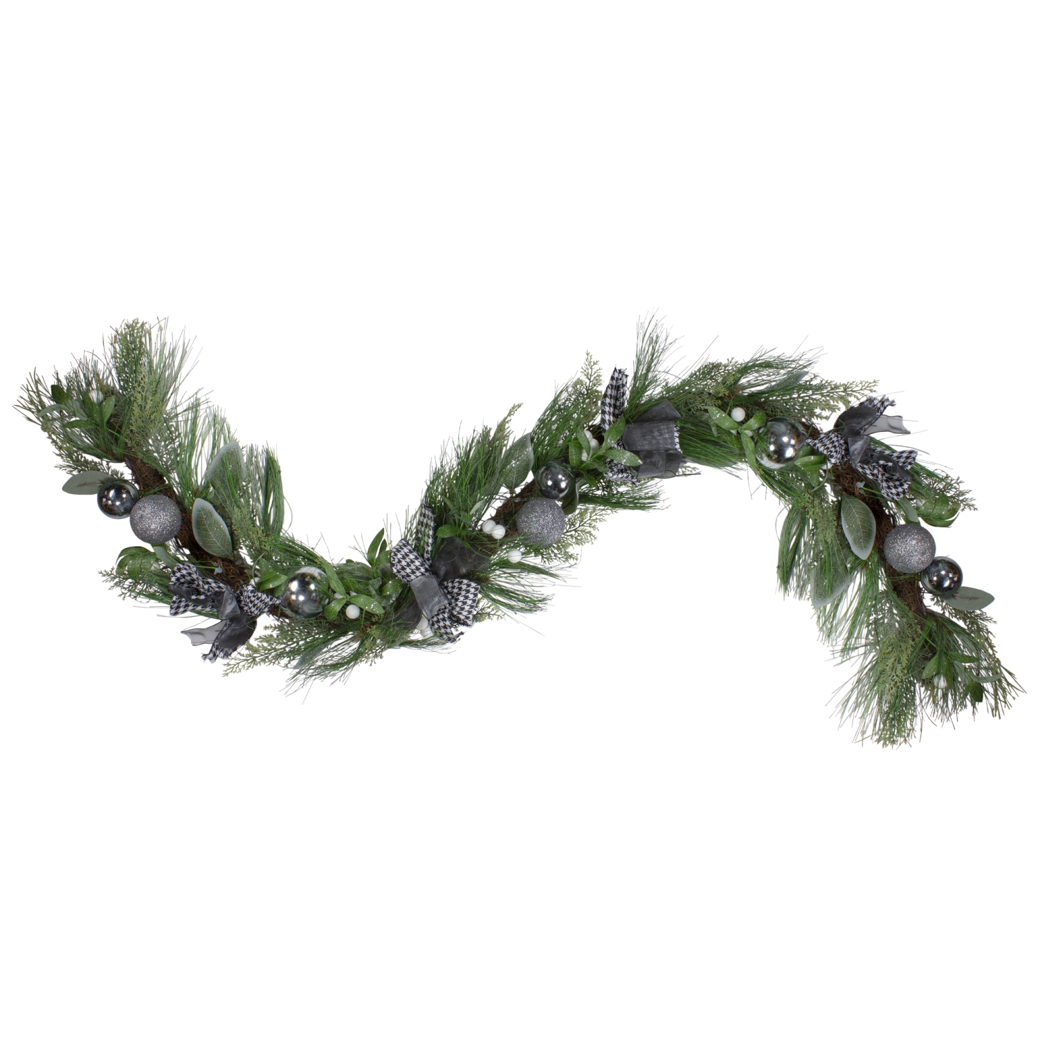 Real Touch Winter Foliage and Berries Artificial Christmas Garland - 6' x 12" - Unlit
