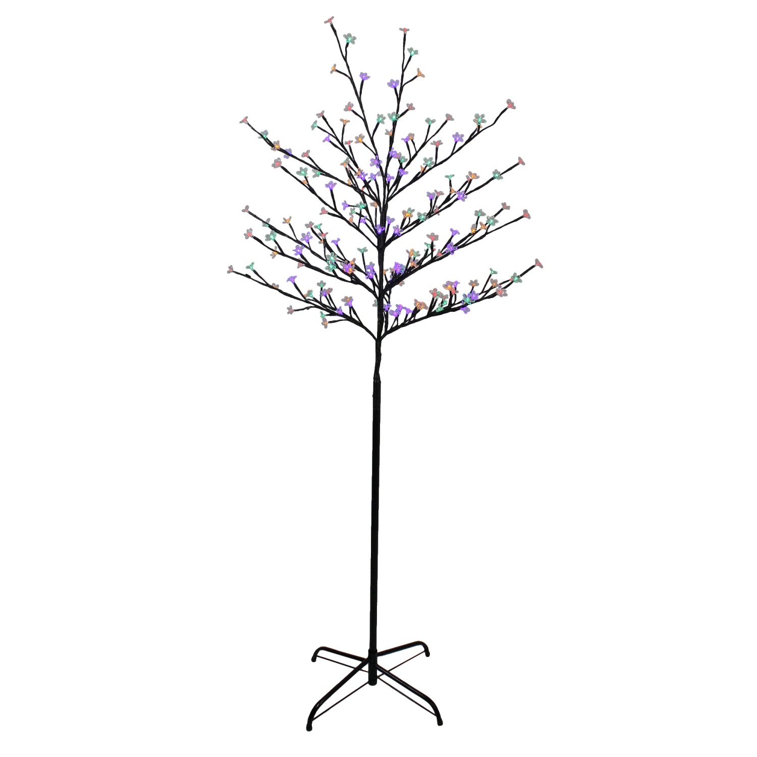 Pre-Lit Cherry Blossom Flower Artificial Tree - 6' - Multicolor LED Lights