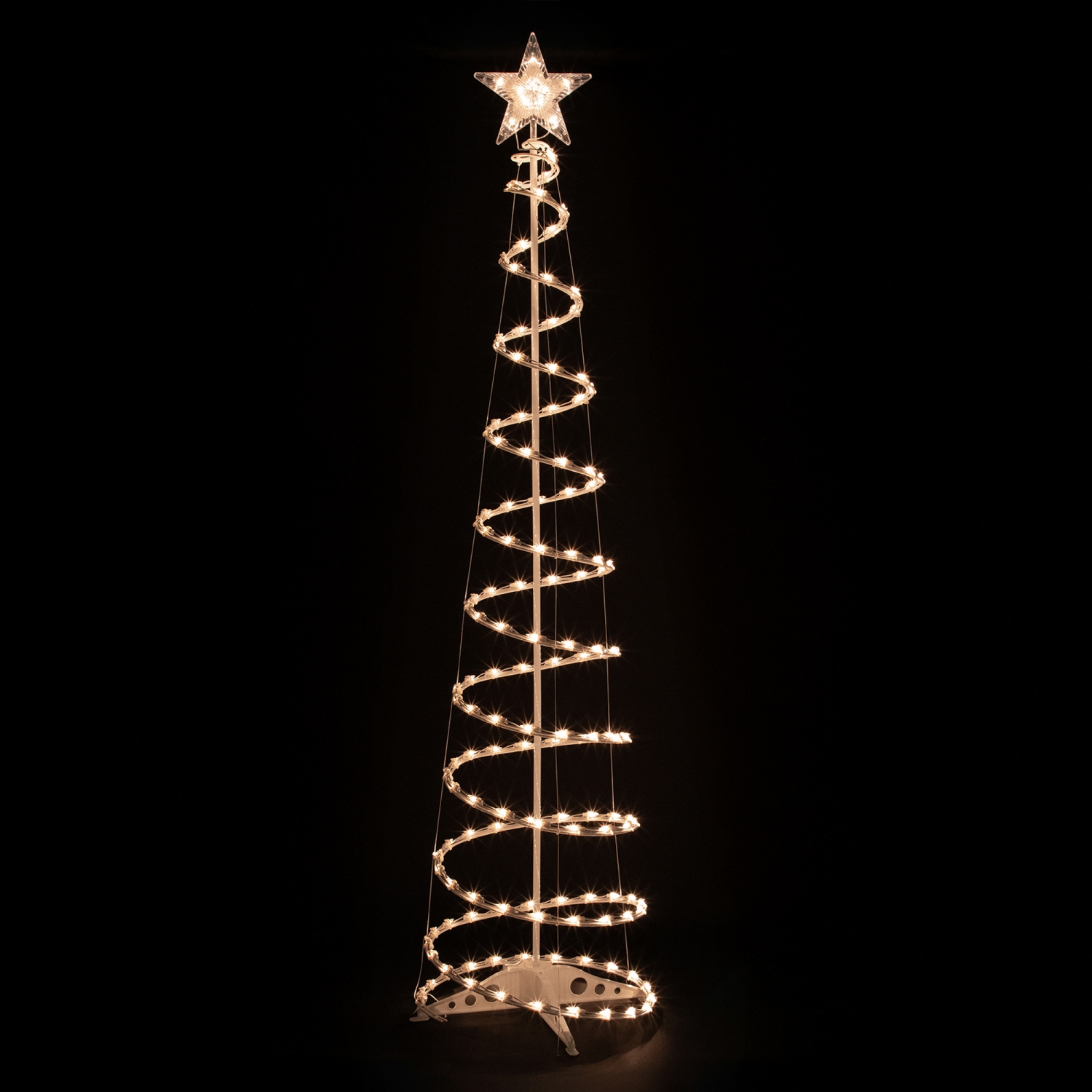 Lighted Spiral Outdoor Christmas Trees - 4' and 6' - Clear - Set of 2