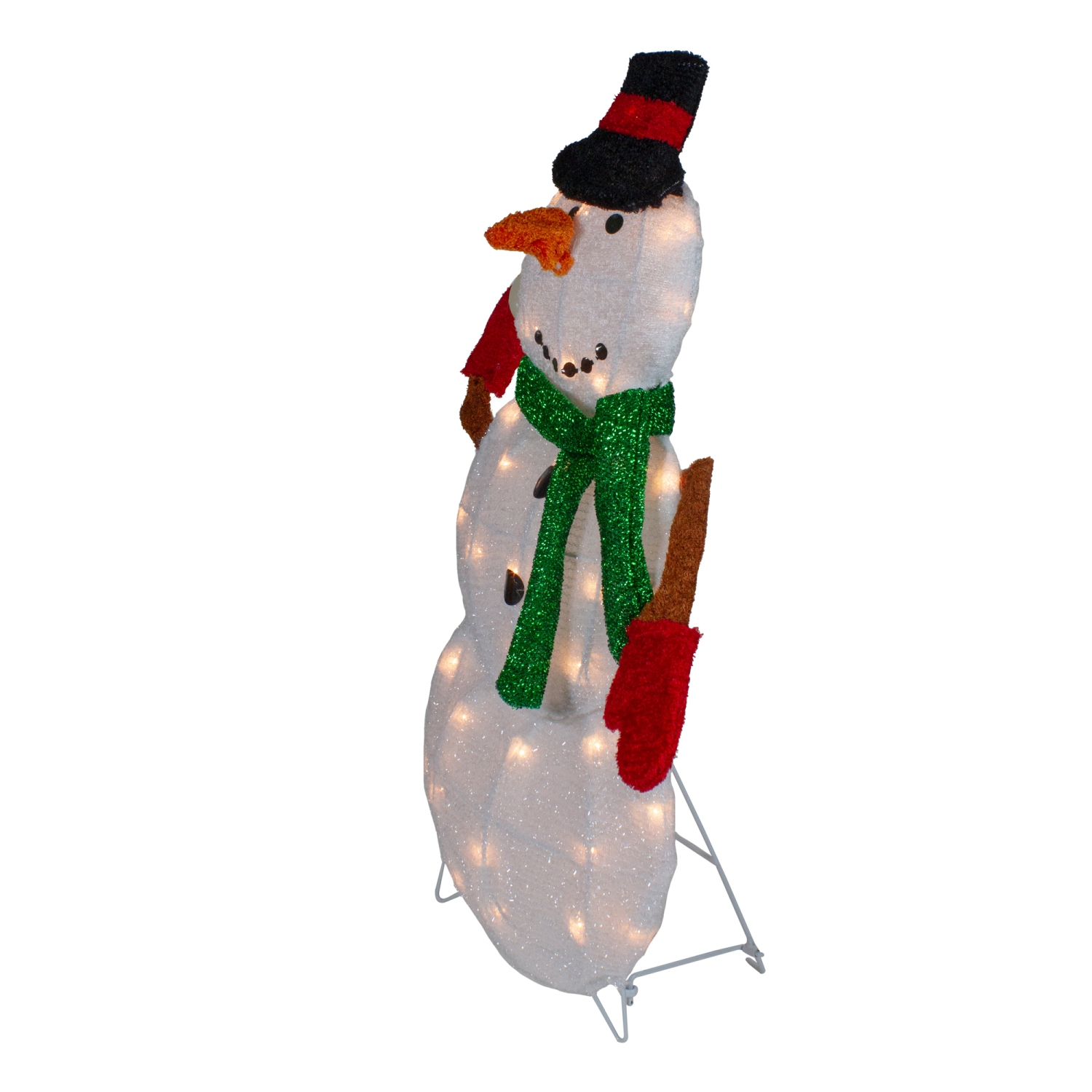Bonhomme de neige avec décoration de Noël d'extérieur de Snowball - 24 po - lumières blanches