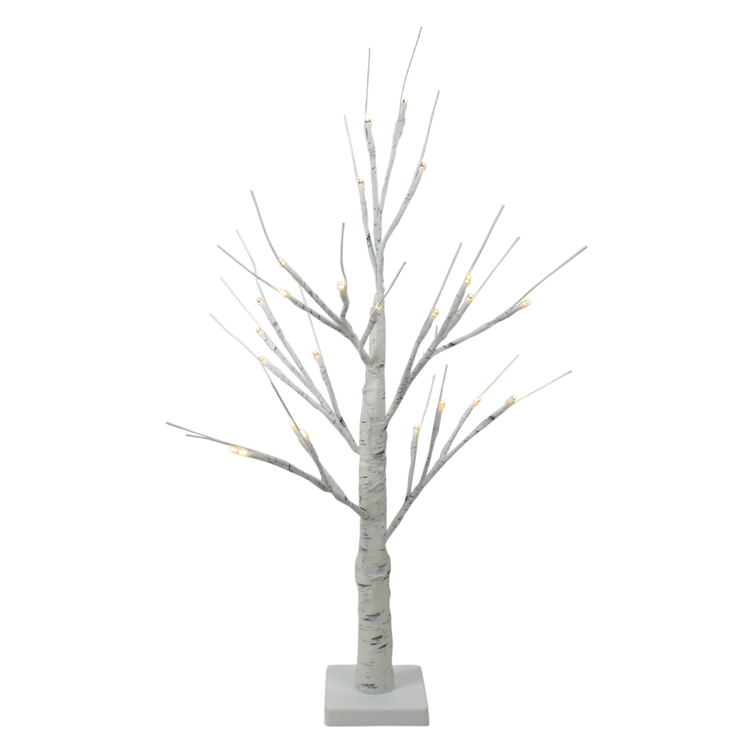 Arbre de Noël illuminé en forme de branche de LED - 24&nbsp;po - Blanc chaud