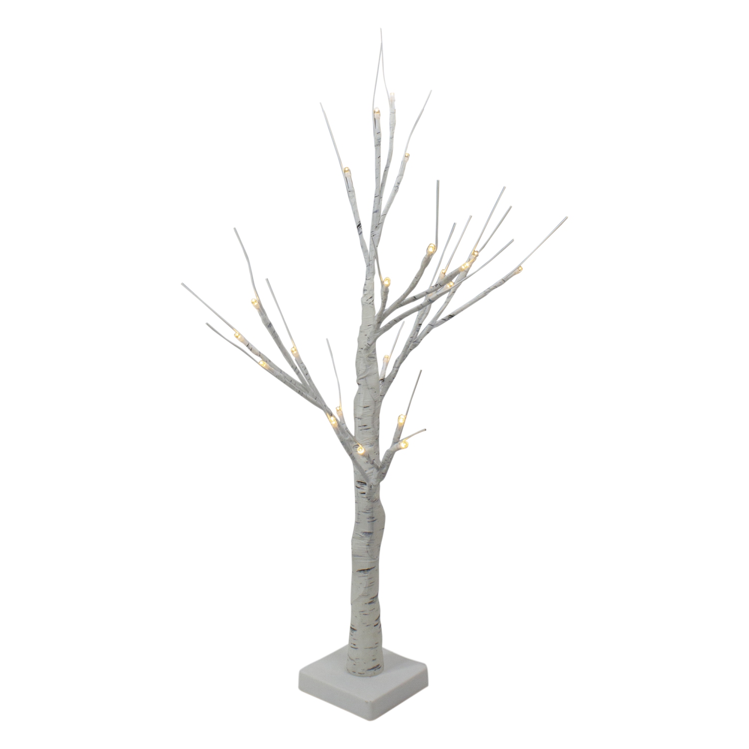 Arbre de Noël illuminé en forme de branche de LED - 24&nbsp;po - Blanc chaud