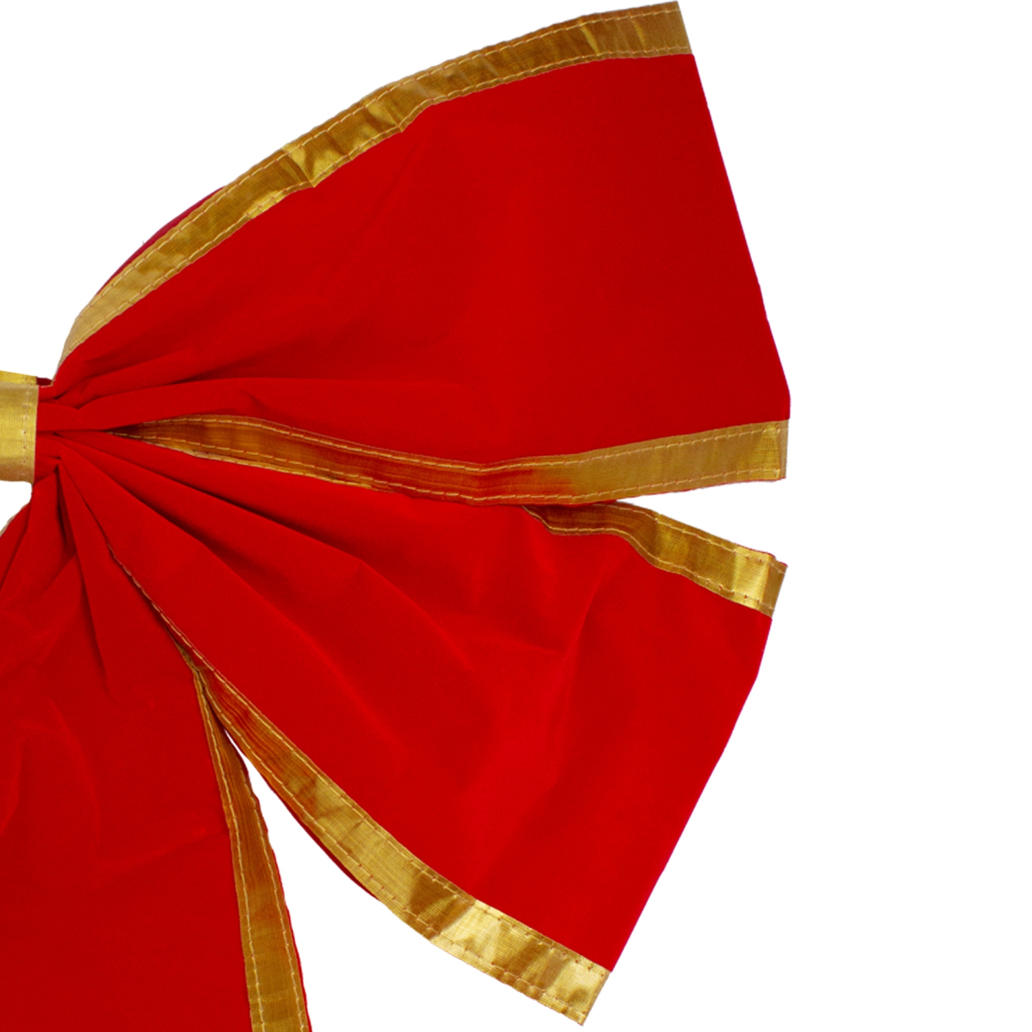 24" x 38" Red 4-Loop Velveteen Christmas Bow with Gold Trim