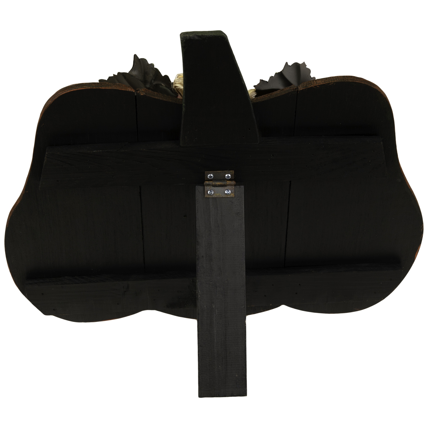 Wooden Pumpkin with Gingham Bow Fall Harvest Decoration - 15.25"