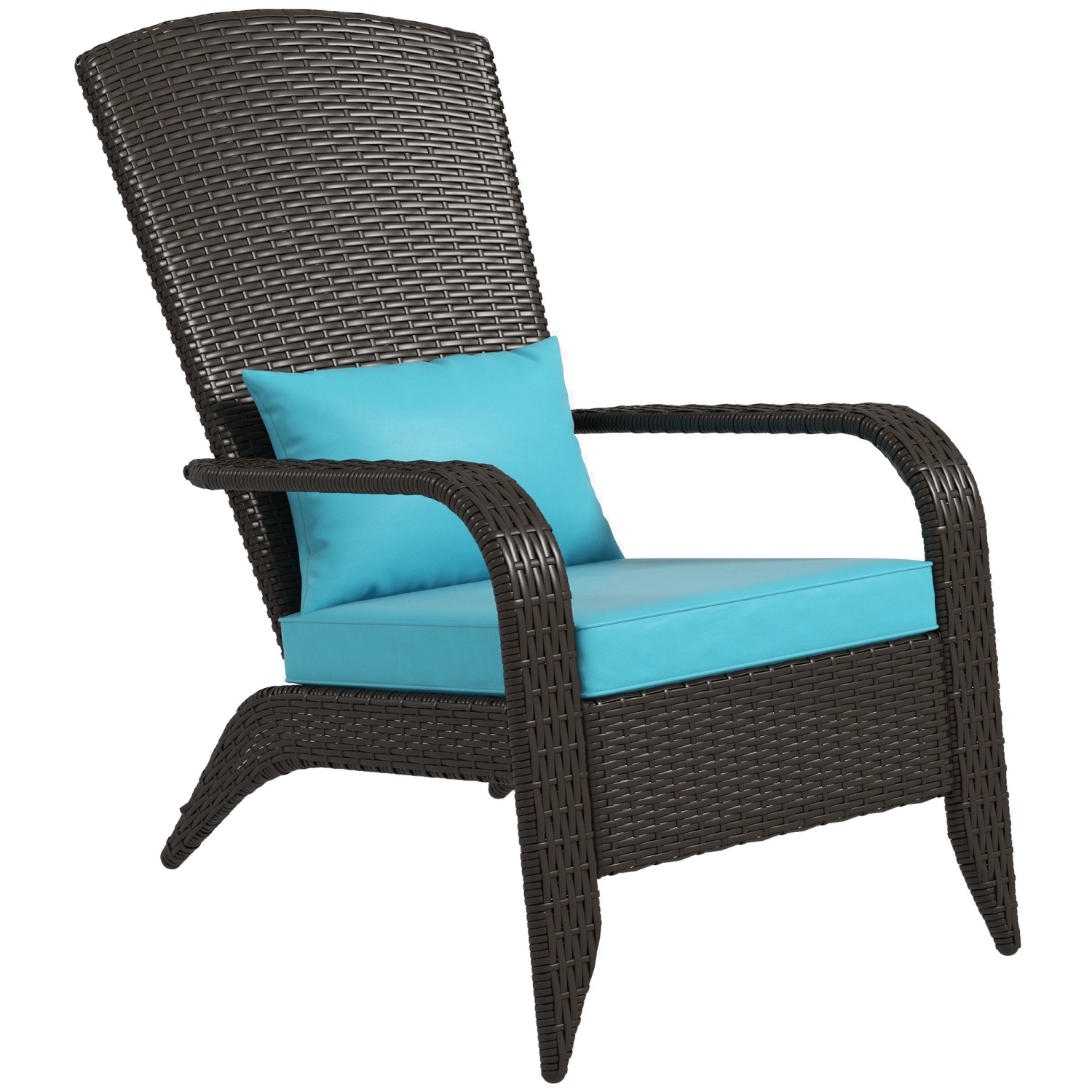 Outsunny Patio Wicker Adirondack Chair PE Rattan Outdoor Muskoka