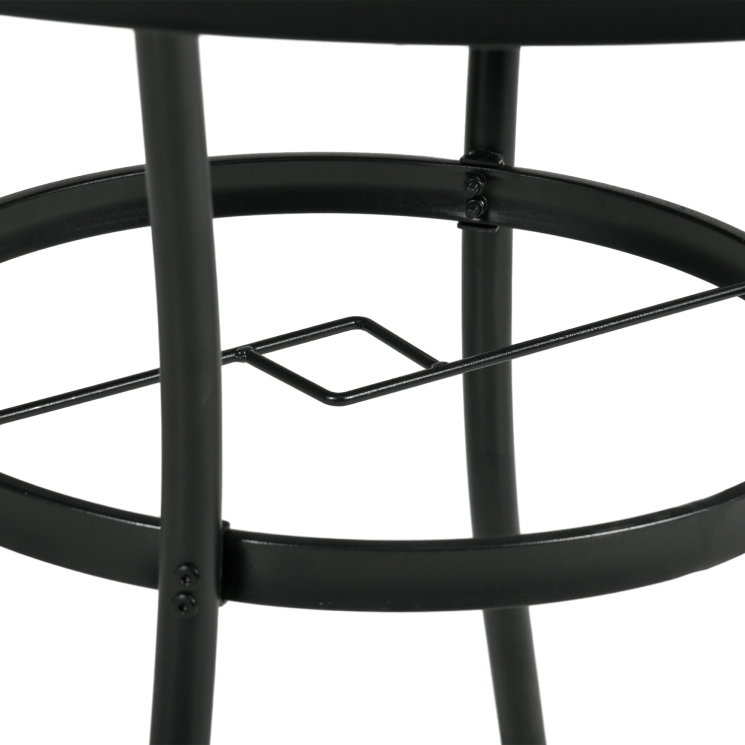 Outsunny 42" Round Outdoor Dining Table for 4 Persons, Metal Patio Dining Table with Umbrella Hole and Steel Frame for Backyard, Lawn, Balcony, Pool,