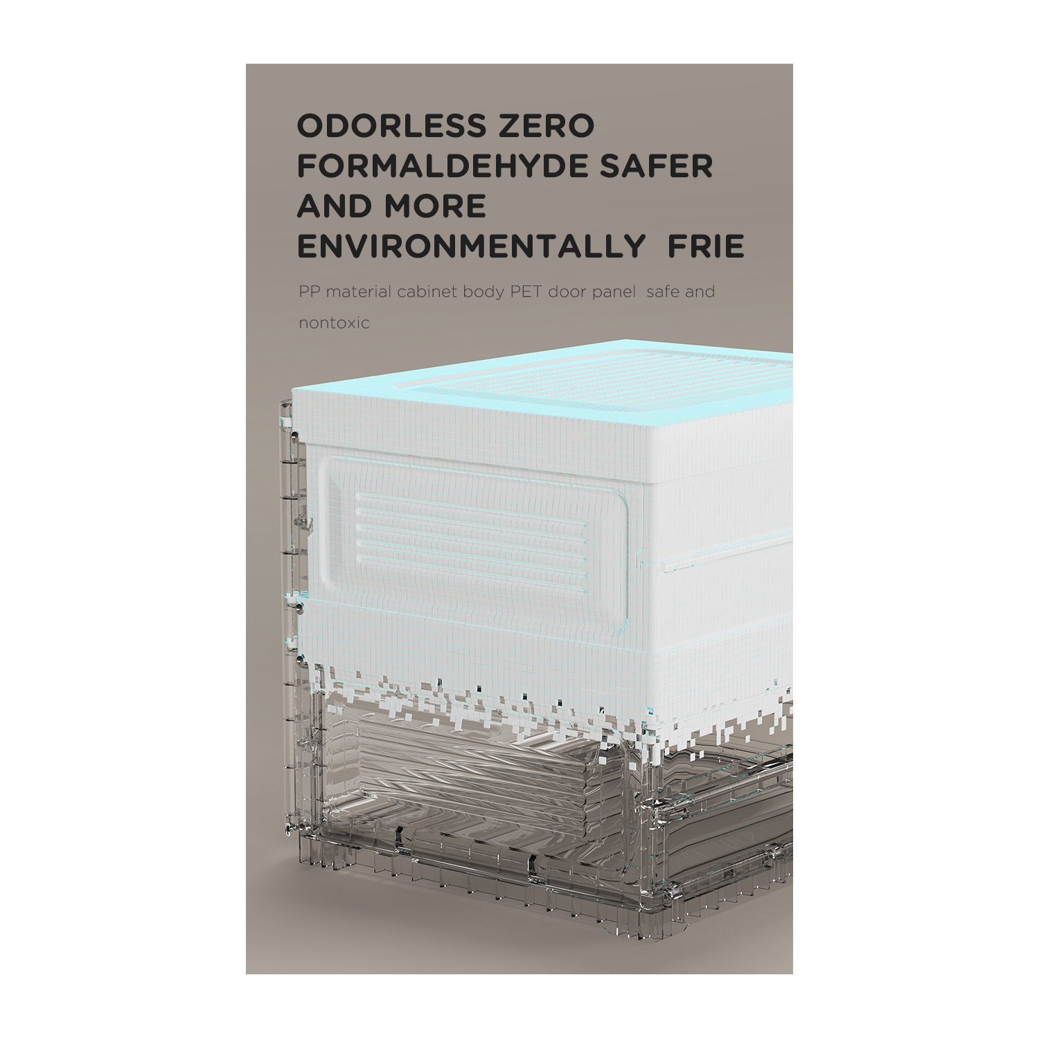 AntBox Shoe Box 4 layers 8 grids Brown, Portable Shoe Organizers Storage Boxes with Magnetic Door, Easy Assembly